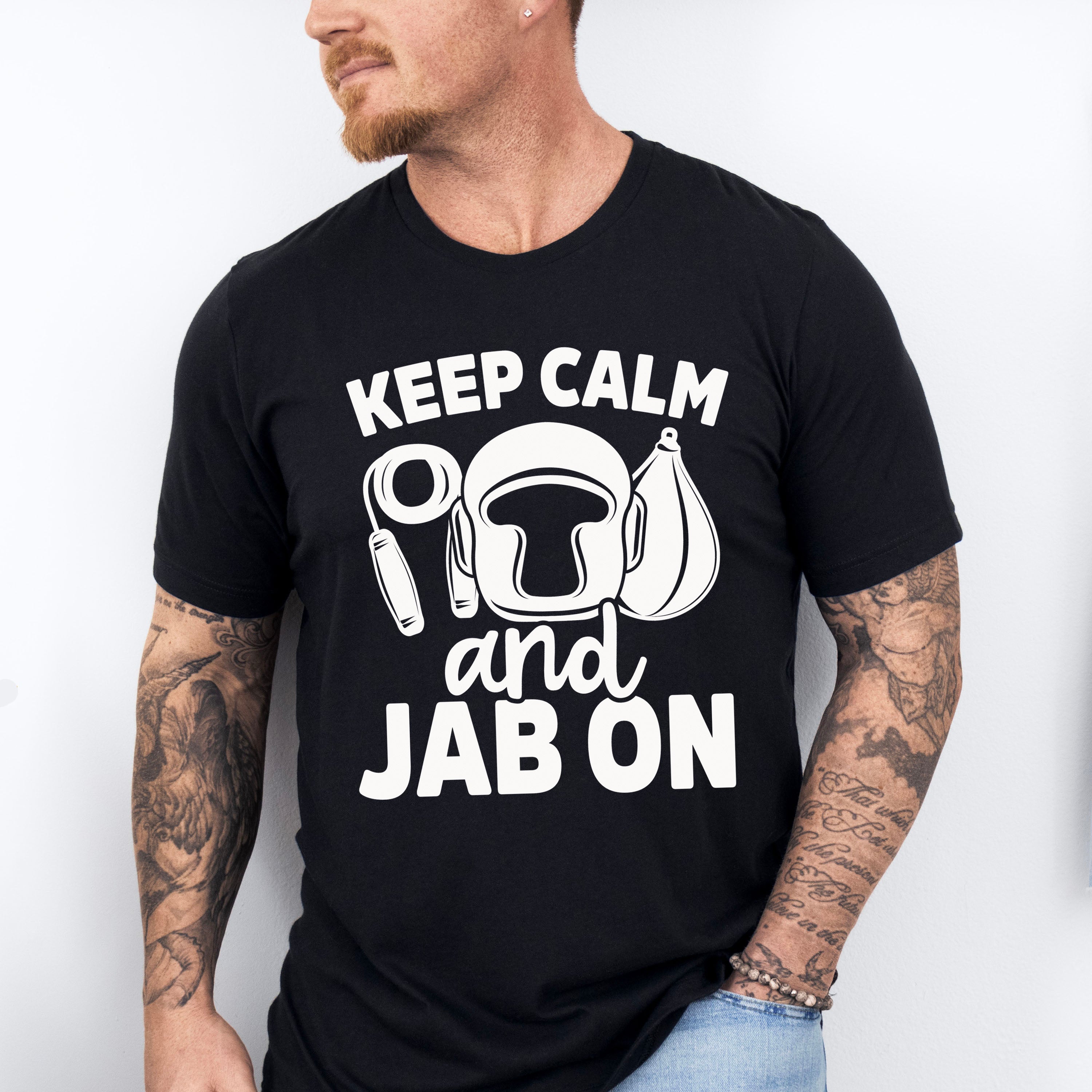 Keep Calm And Jab On - Boxing Unisex Crewneck T-Shirt Sweatshirt Hoodie