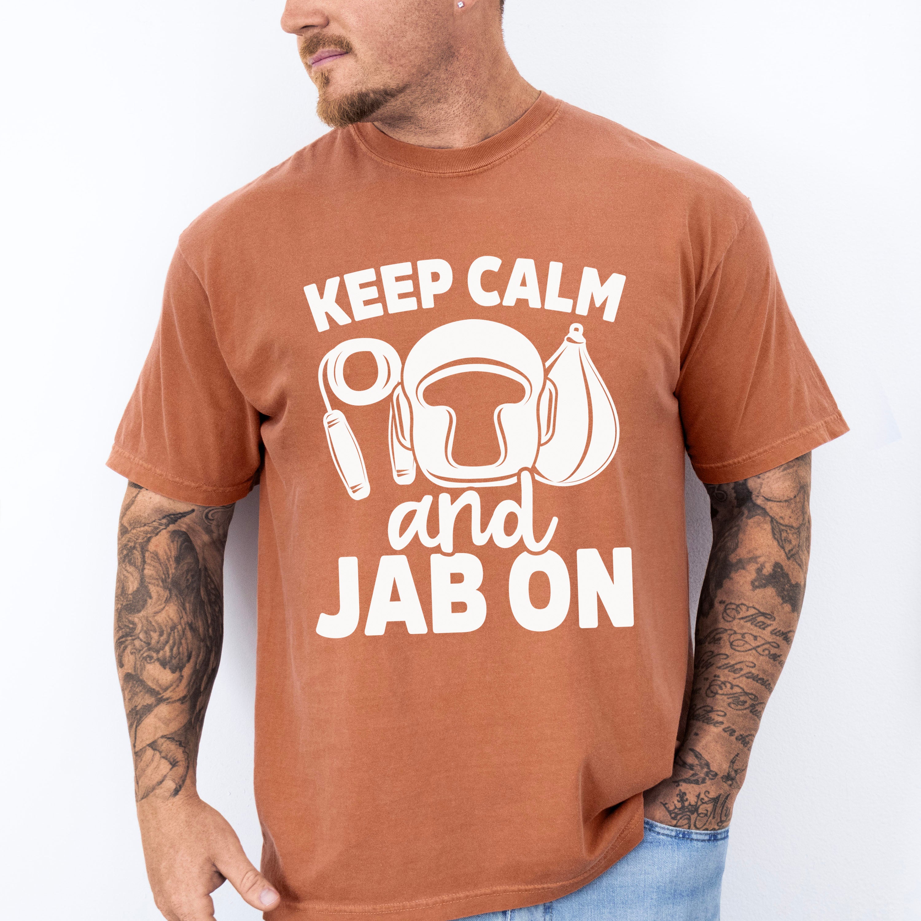 Keep Calm And Jab On - Boxing Unisex Crewneck T-Shirt Sweatshirt Hoodie