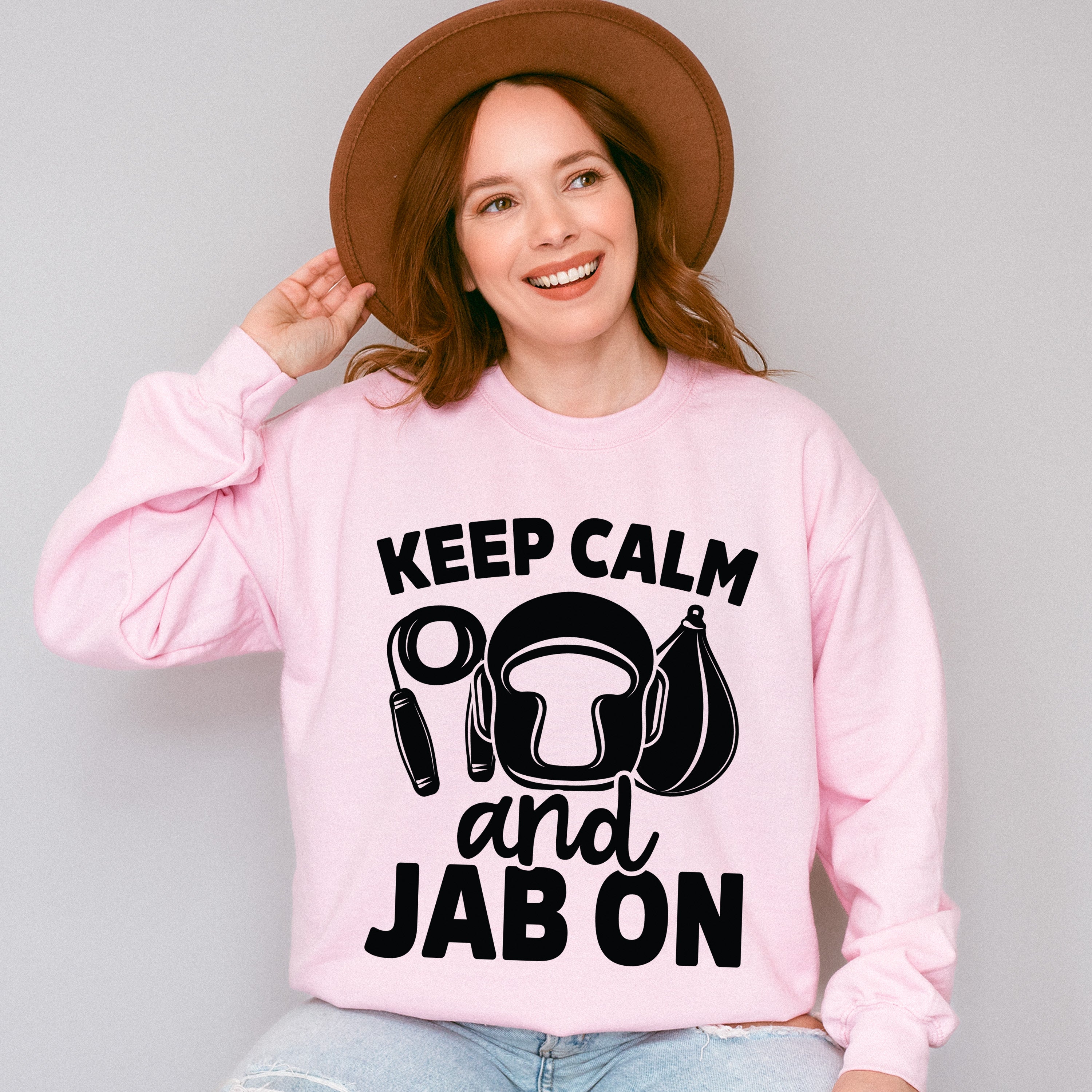 Keep Calm And Jab On - Boxing Unisex Crewneck T-Shirt Sweatshirt Hoodie