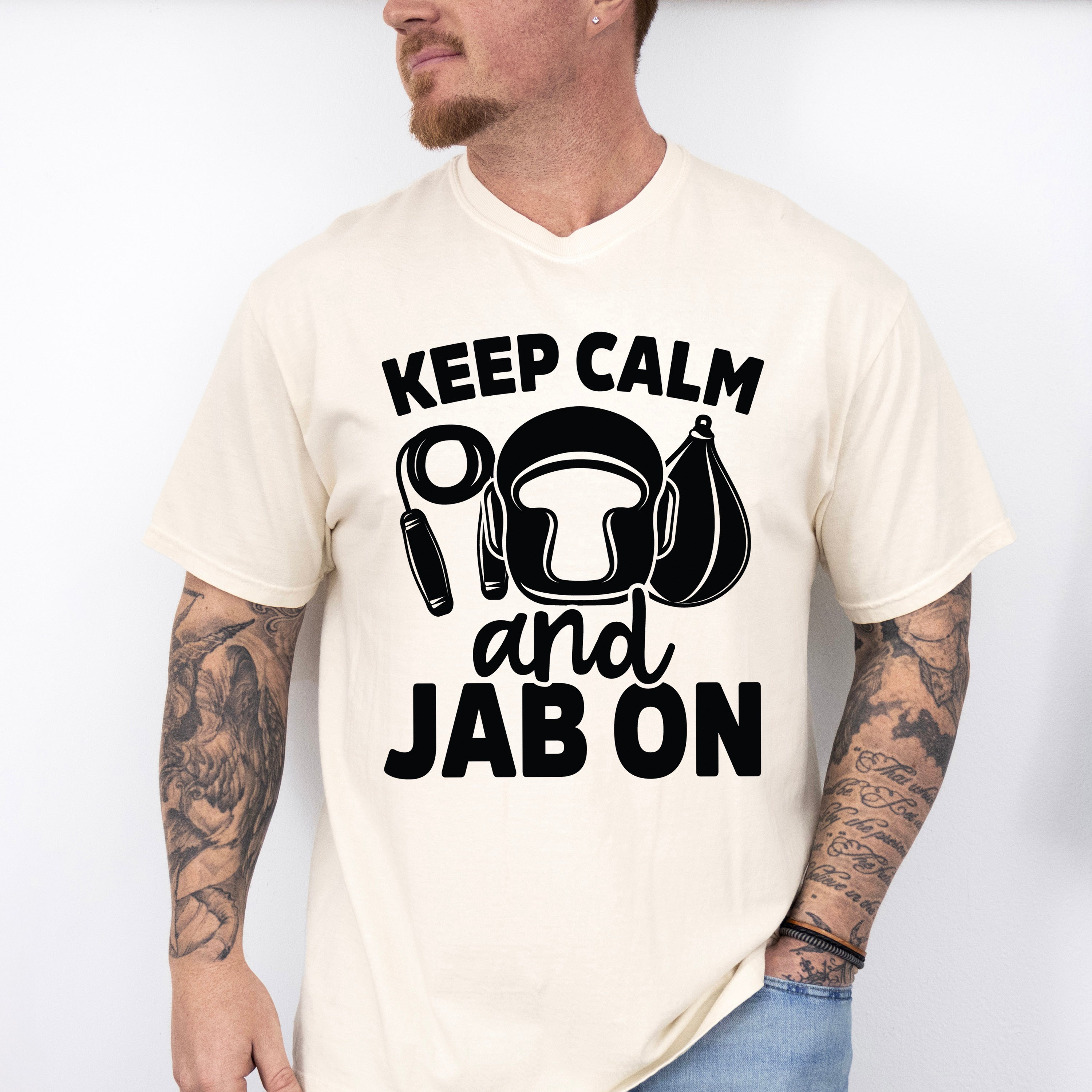 Keep Calm And Jab On - Boxing Unisex Crewneck T-Shirt Sweatshirt Hoodie