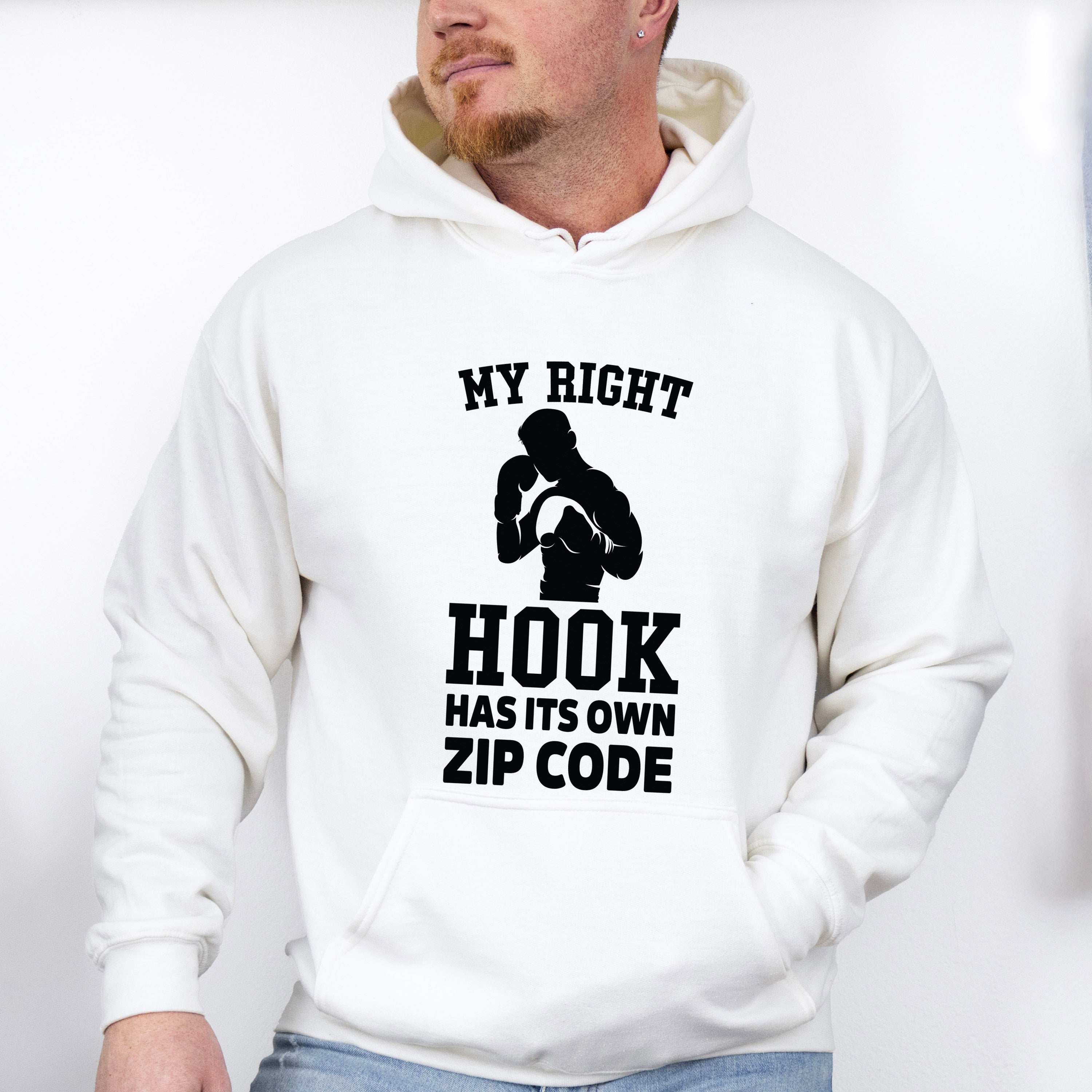 My Right Hook Has It's Own Zip Code - Boxing Unisex Crewneck T-Shirt Sweatshirt Hoodie