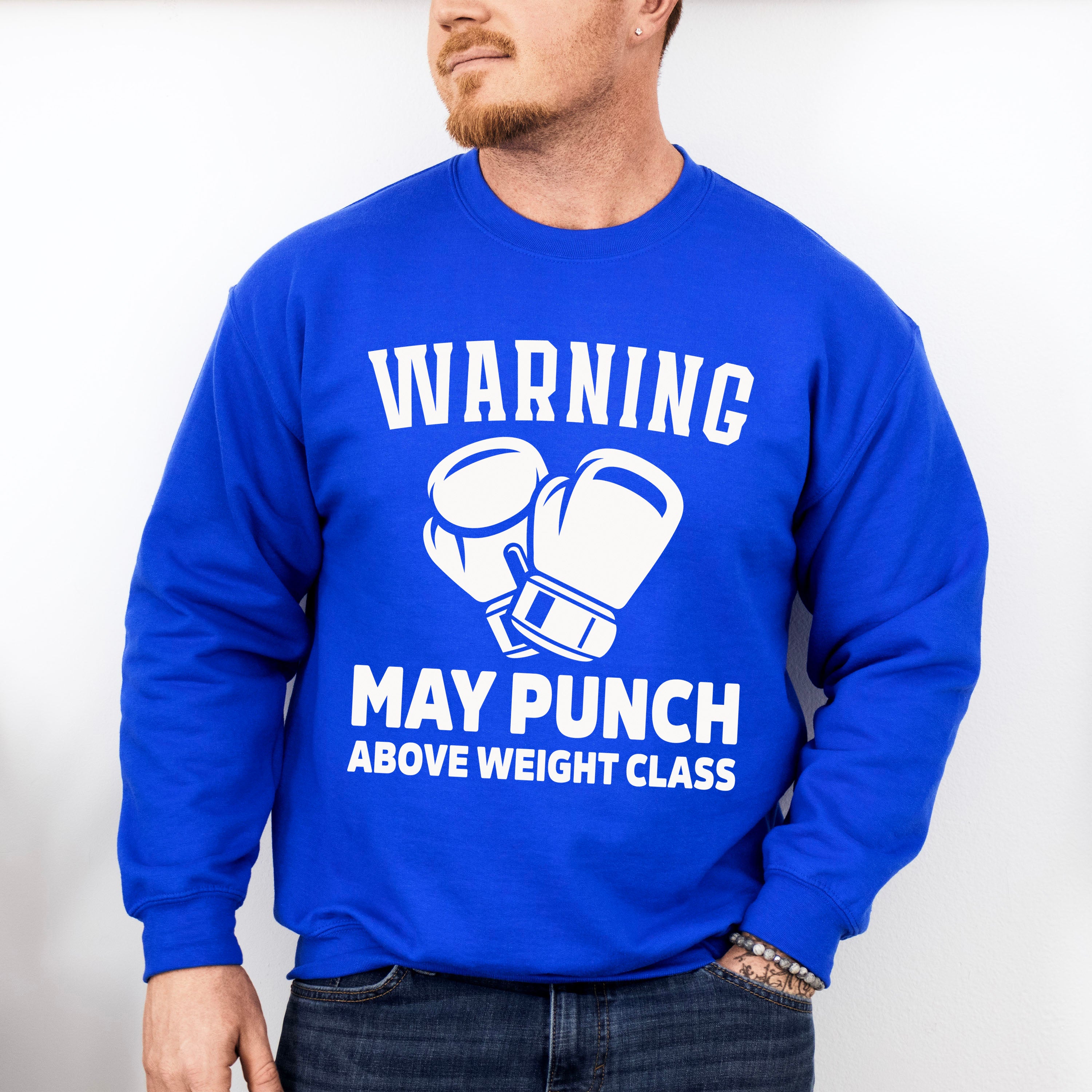 Warning May Punch - Boxing Unisex Crewneck T-Shirt Sweatshirt Hoodie