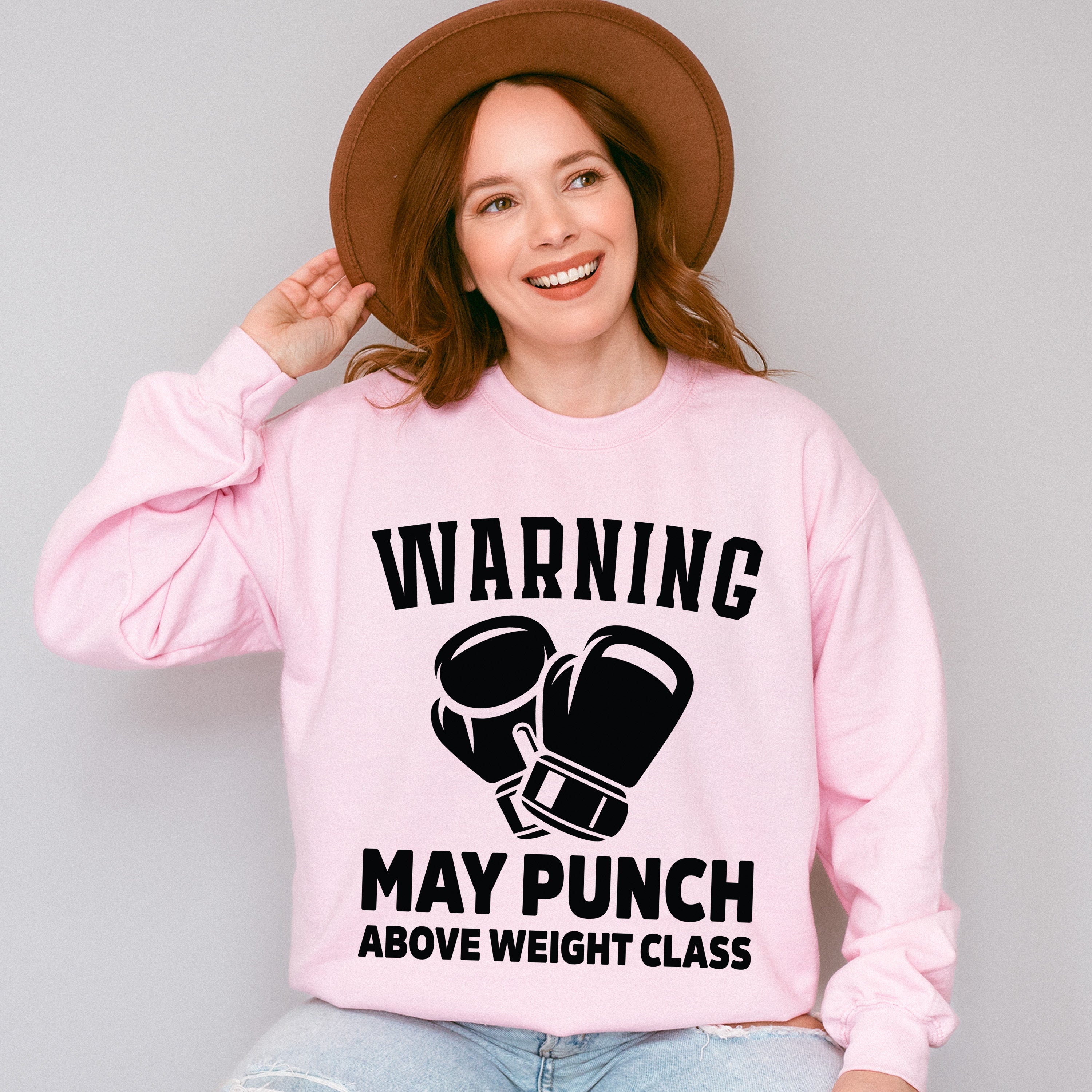 Warning May Punch - Boxing Unisex Crewneck T-Shirt Sweatshirt Hoodie