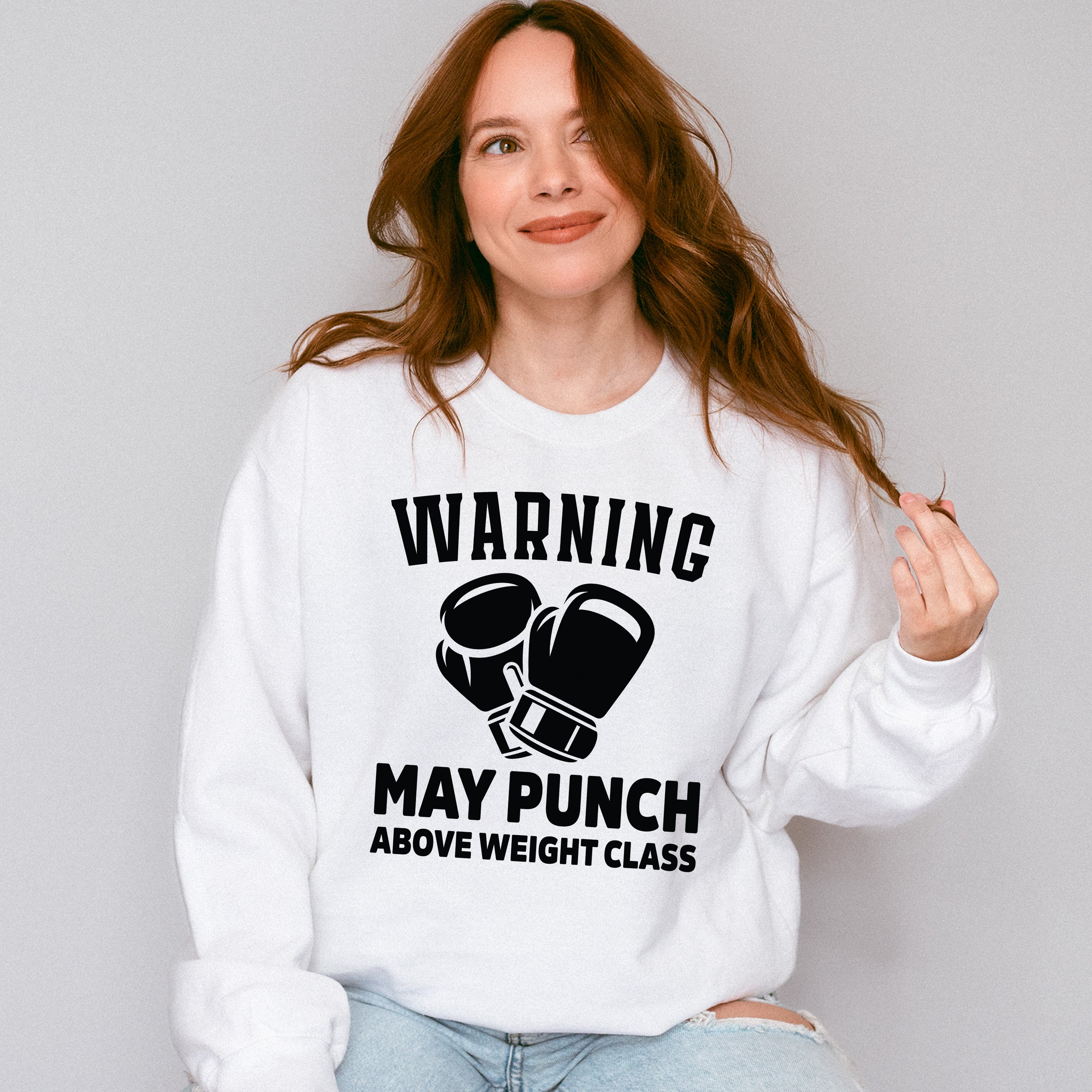 Warning May Punch - Boxing Unisex Crewneck T-Shirt Sweatshirt Hoodie