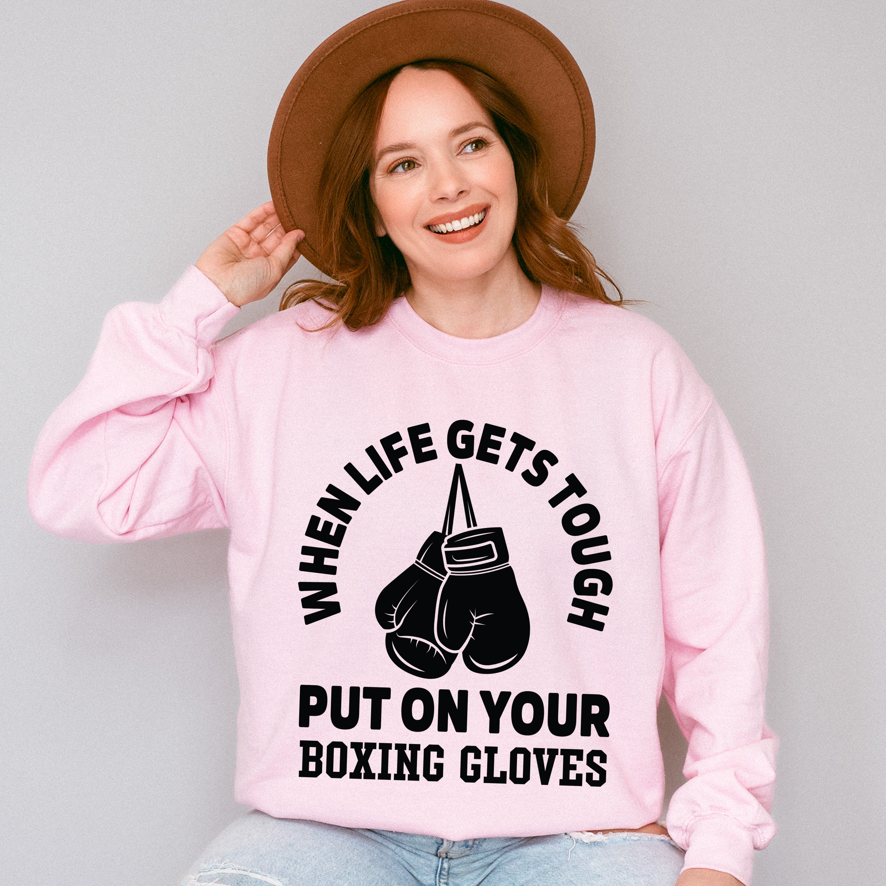 When Life Gets Tough - Boxing Unisex Crewneck T-Shirt Sweatshirt Hoodie