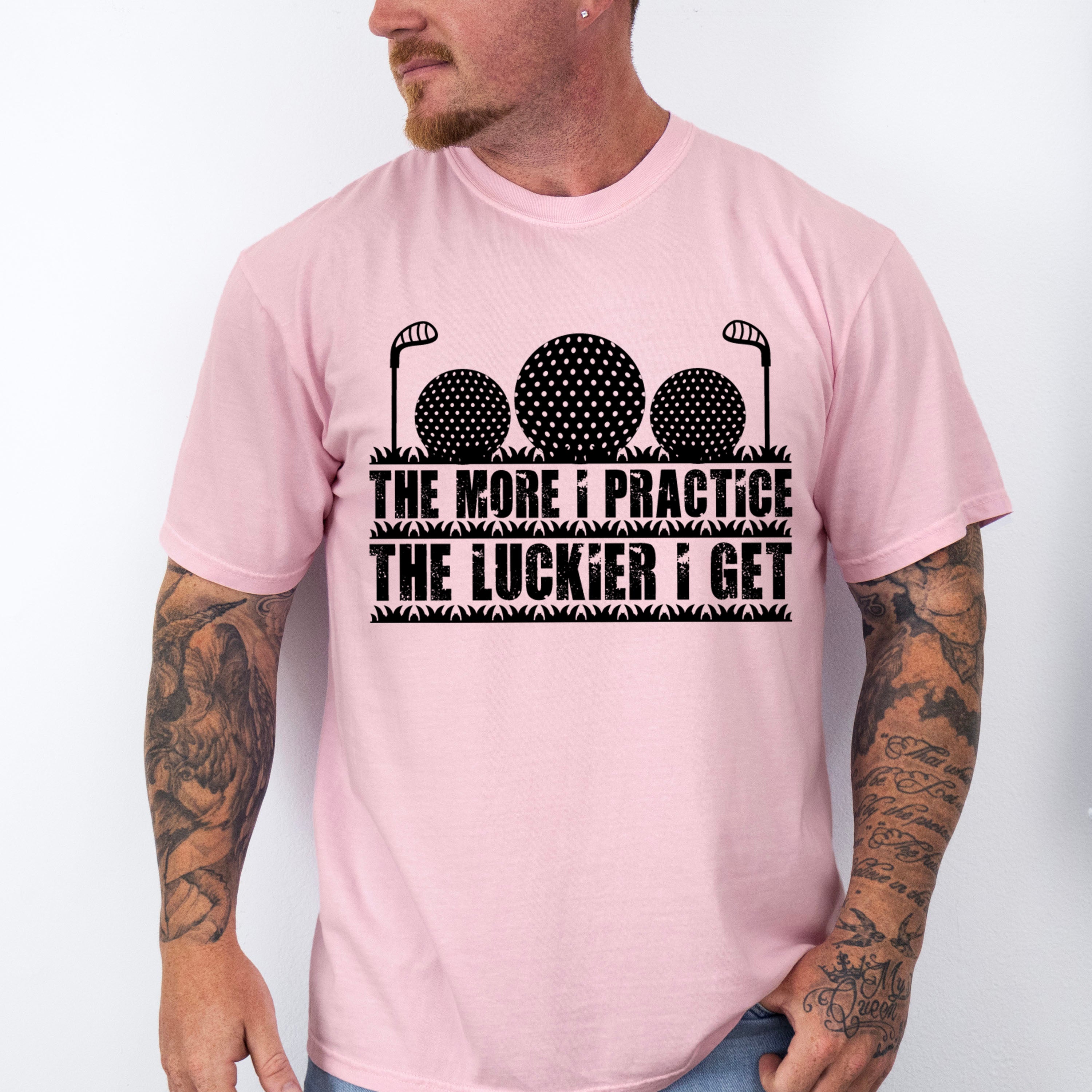 The More I Practice The More Luckier I Get - Golf Unisex Crewneck T-Shirt Sweatshirt Hoodie