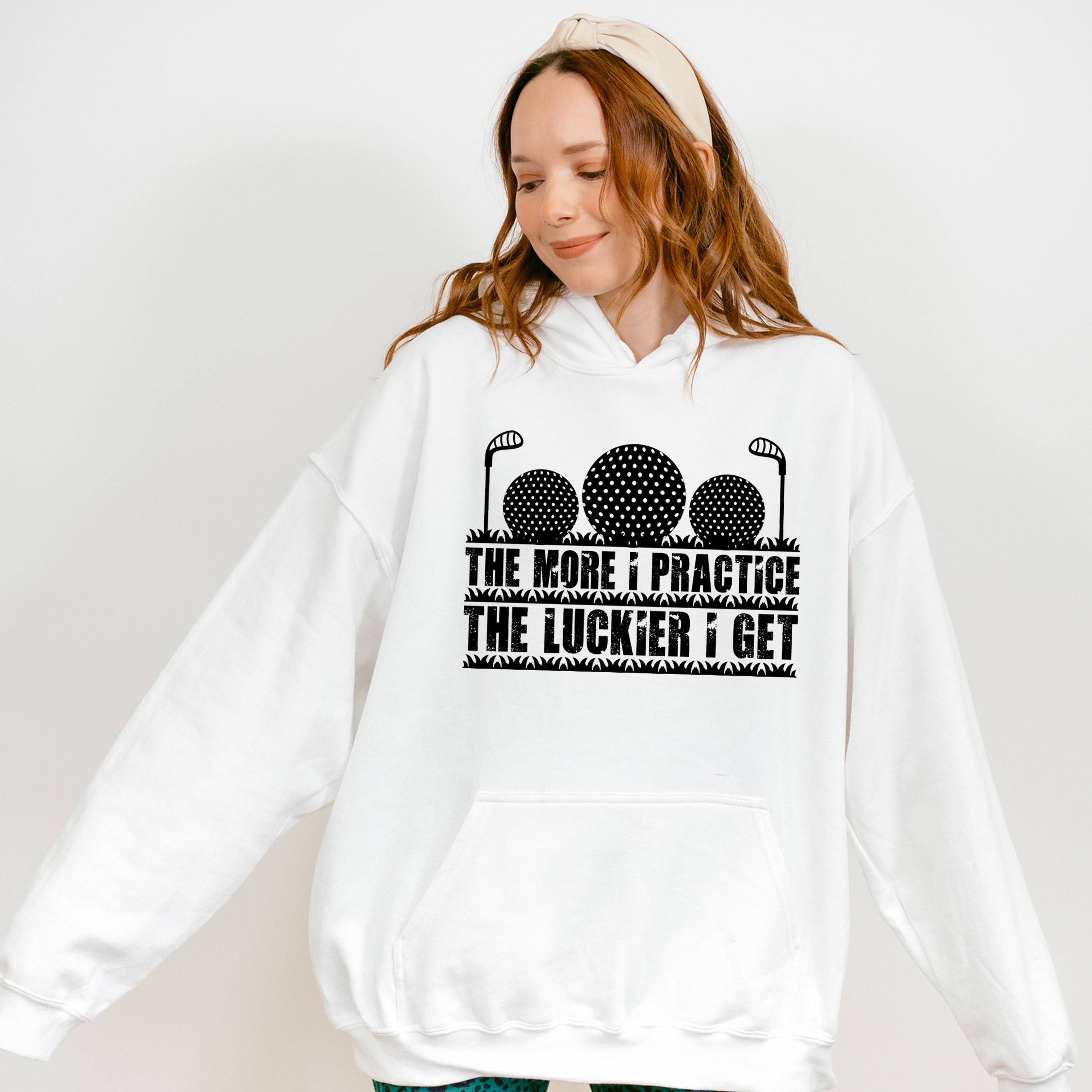 The More I Practice The More Luckier I Get - Golf Unisex Crewneck T-Shirt Sweatshirt Hoodie