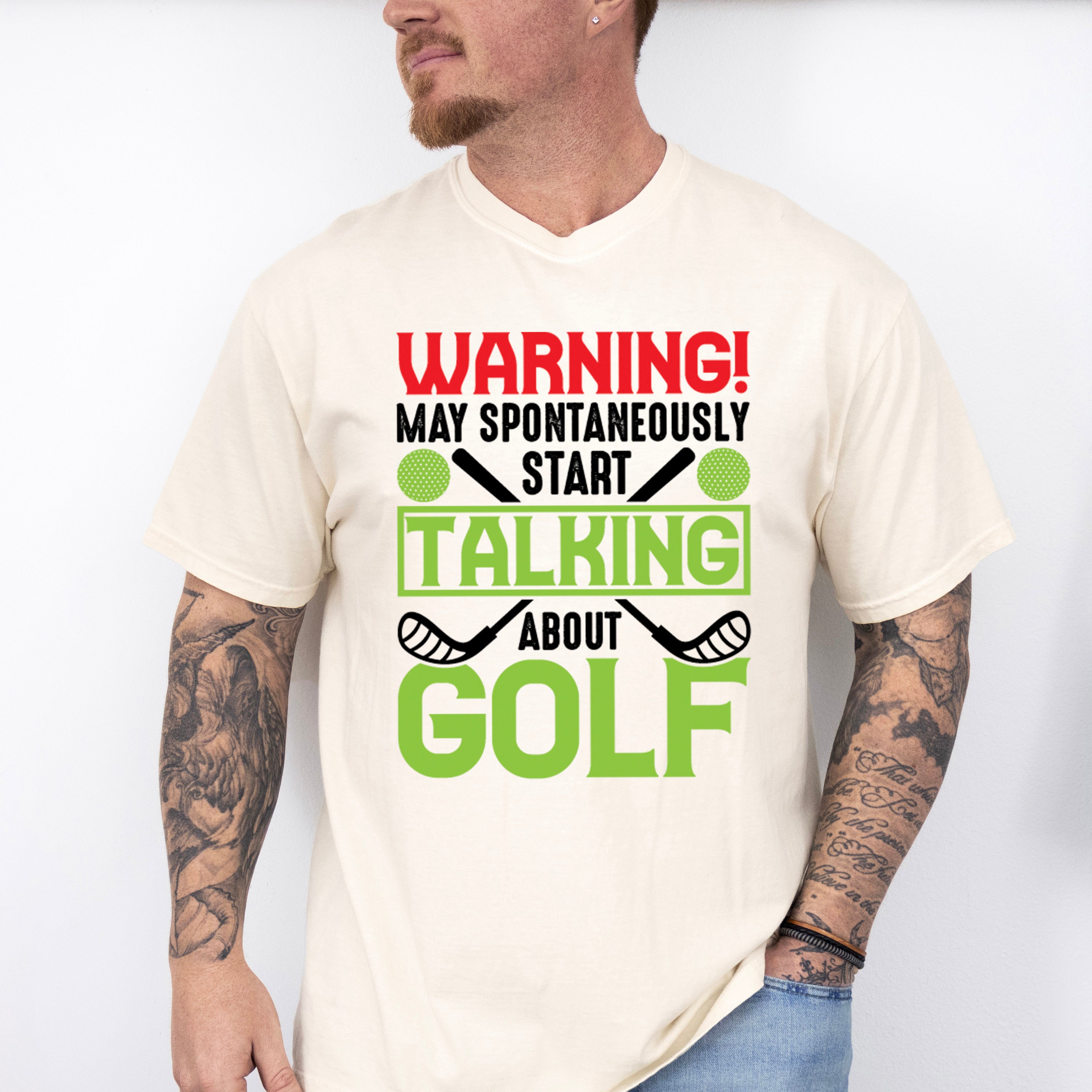 Warning May Spontaneously Start Talking About Golf - Golf Unisex Crewneck T-Shirt Sweatshirt Hoodie