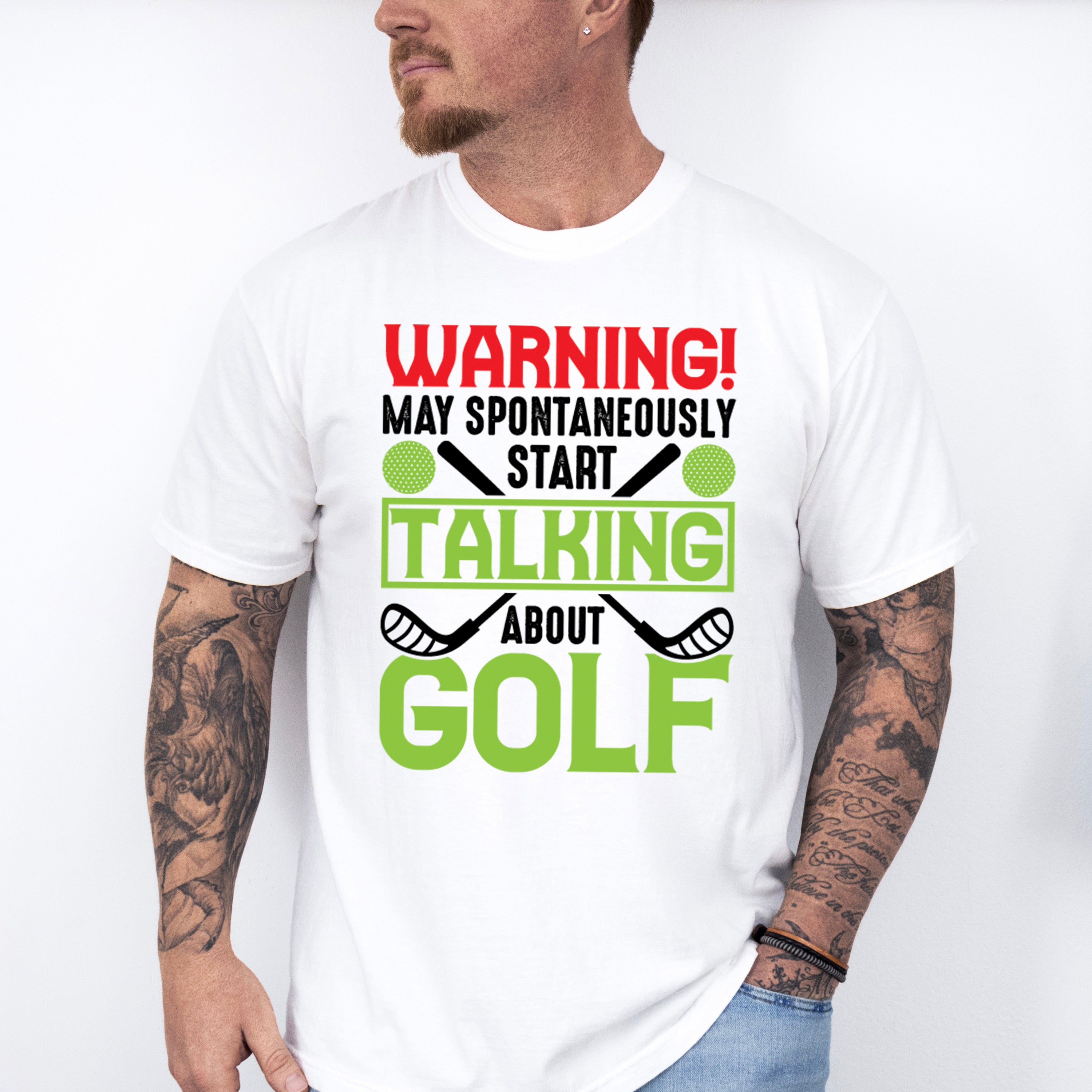 Warning May Spontaneously Start Talking About Golf - Golf Unisex Crewneck T-Shirt Sweatshirt Hoodie