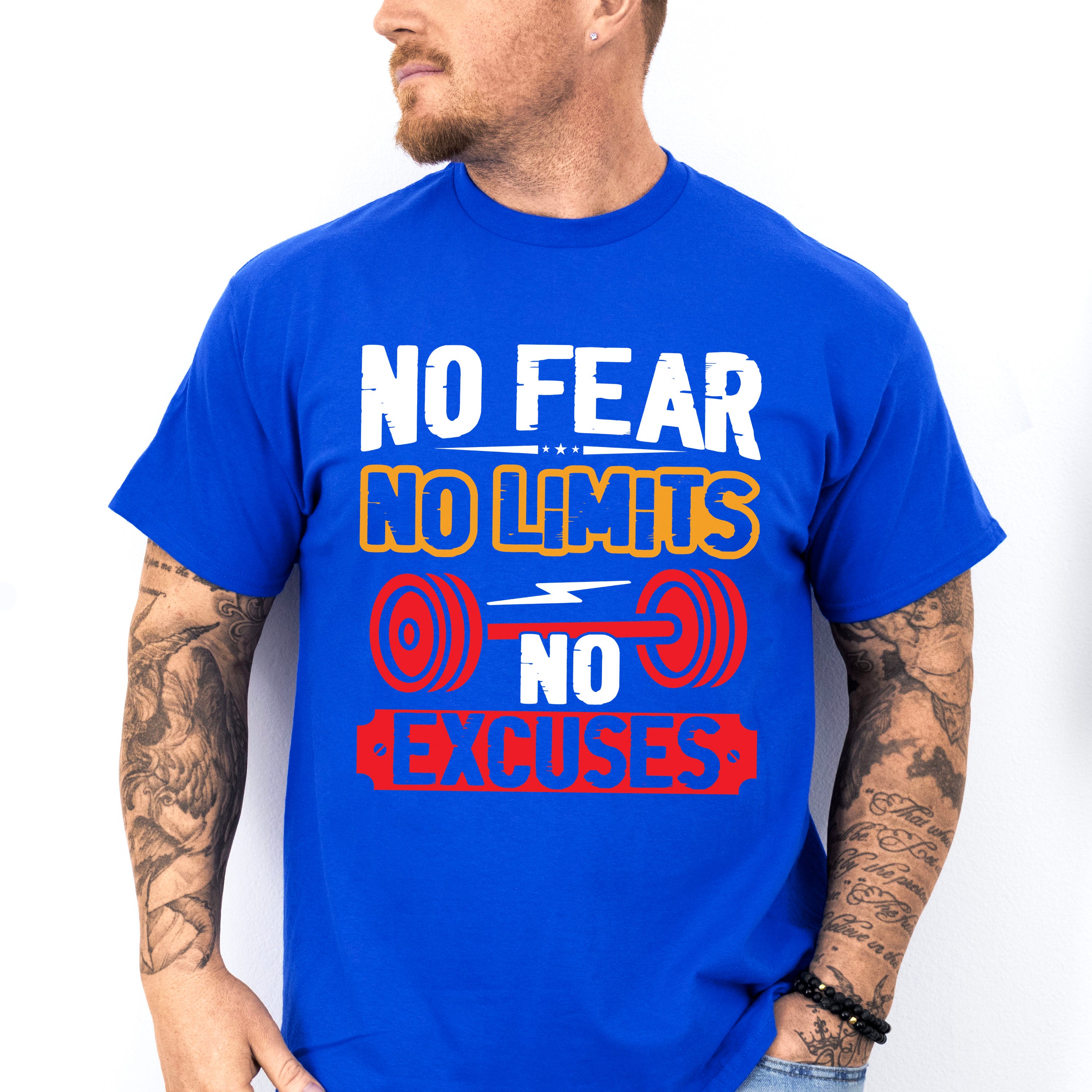 No Fear No Limits No Excuses - GYM Unisex Crewneck T-Shirt Sweatshirt Hoodie