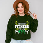 Fitness Is My Therapy - GYM Unisex Crewneck T-Shirt Sweatshirt Hoodie