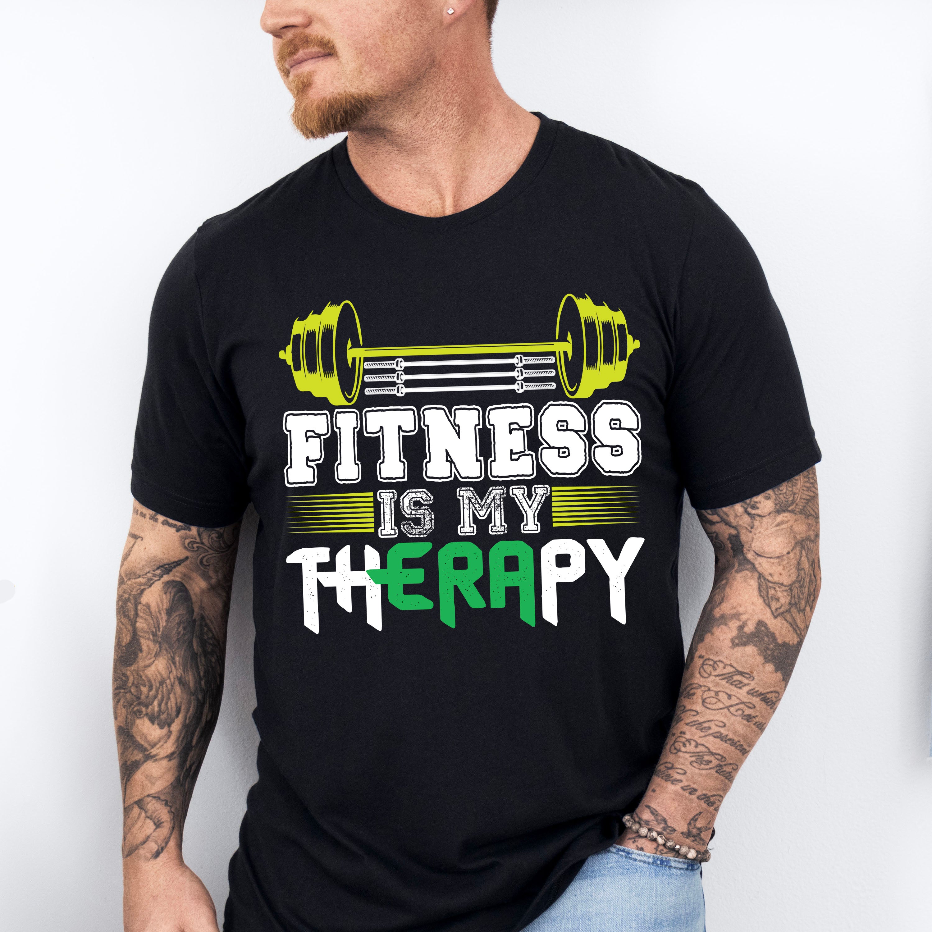 Fitness Is My Therapy - GYM Unisex Crewneck T-Shirt Sweatshirt Hoodie