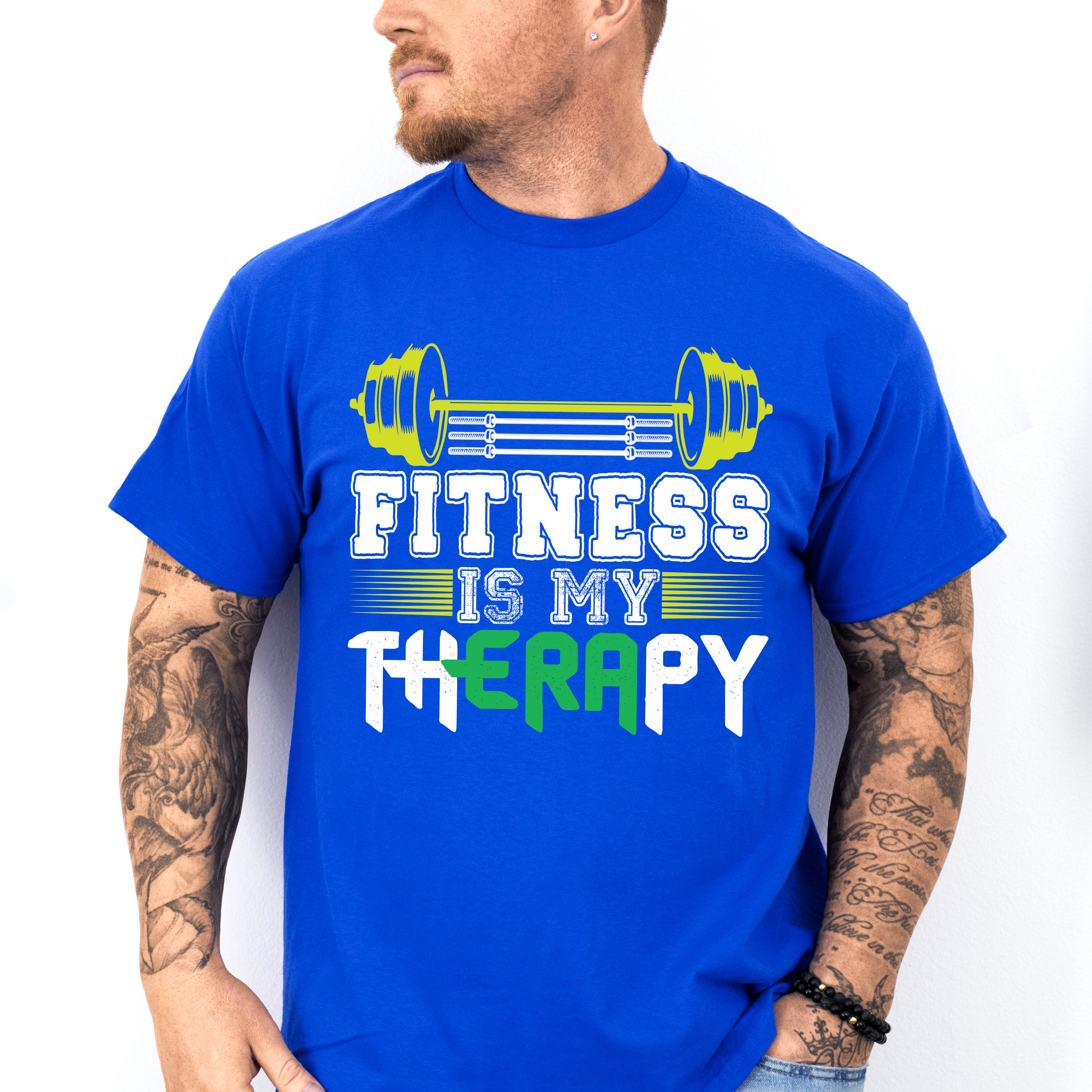 Fitness Is My Therapy - GYM Unisex Crewneck T-Shirt Sweatshirt Hoodie