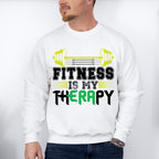 Fitness Is My Therapy - GYM Unisex Crewneck T-Shirt Sweatshirt Hoodie