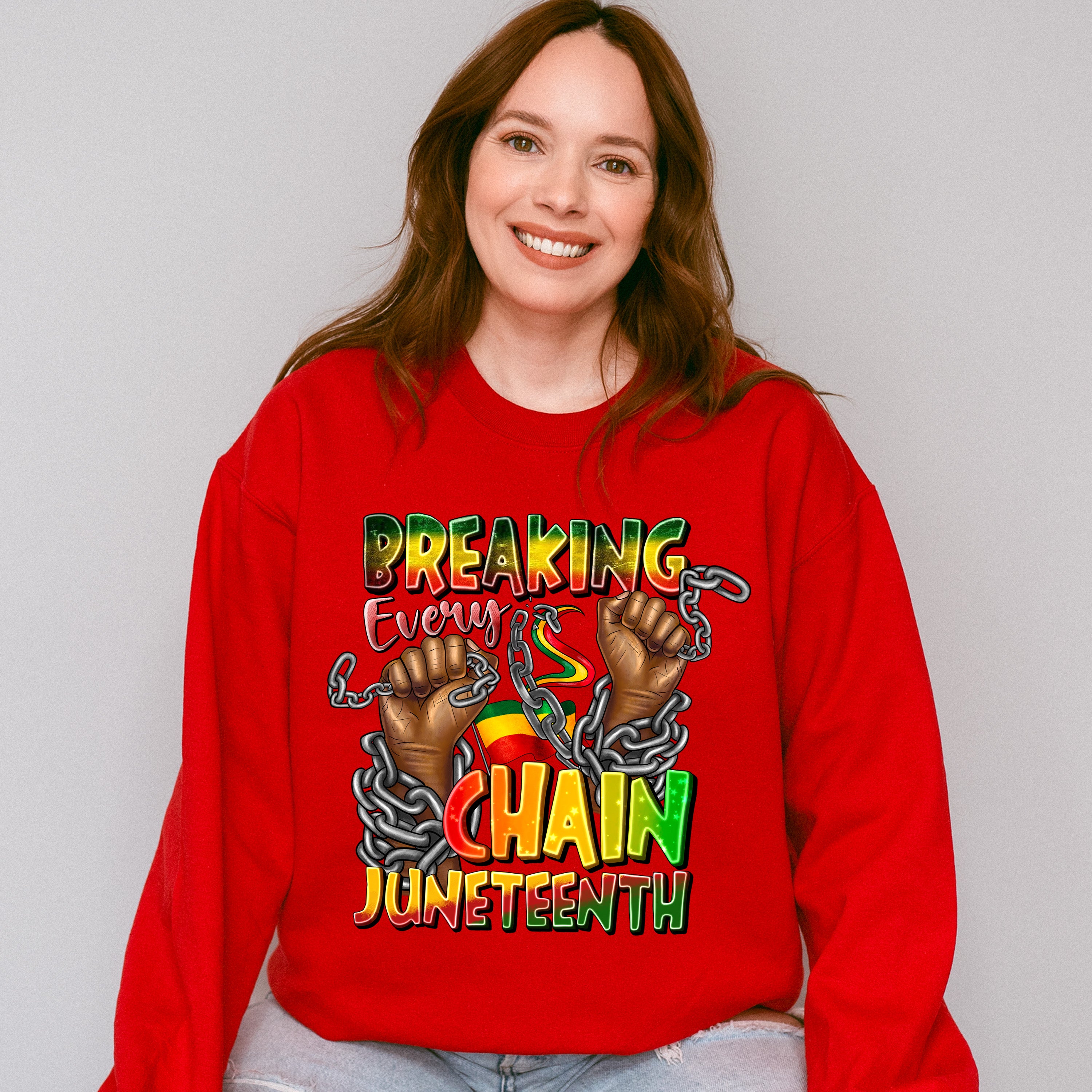 Fists With Chains - Juneteenth Unisex Crewneck T-Shirt Sweatshirt Hoodie