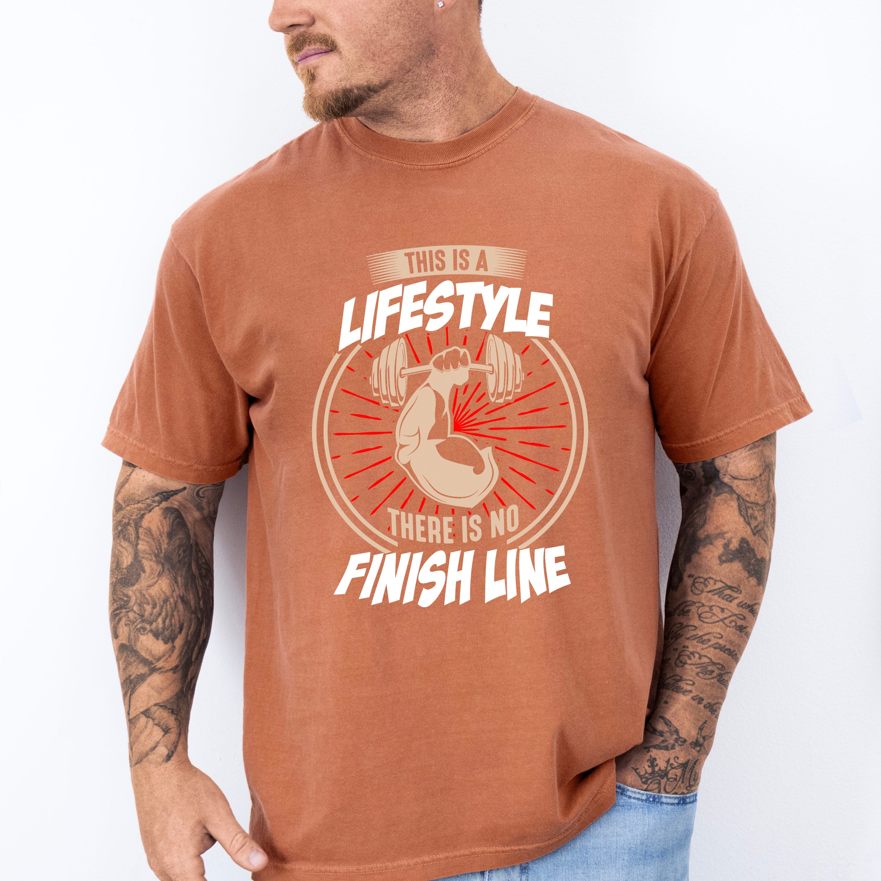 This Is A Lifestyle There Is No Finish Line - GYM Unisex Crewneck T-Shirt Sweatshirt Hoodie
