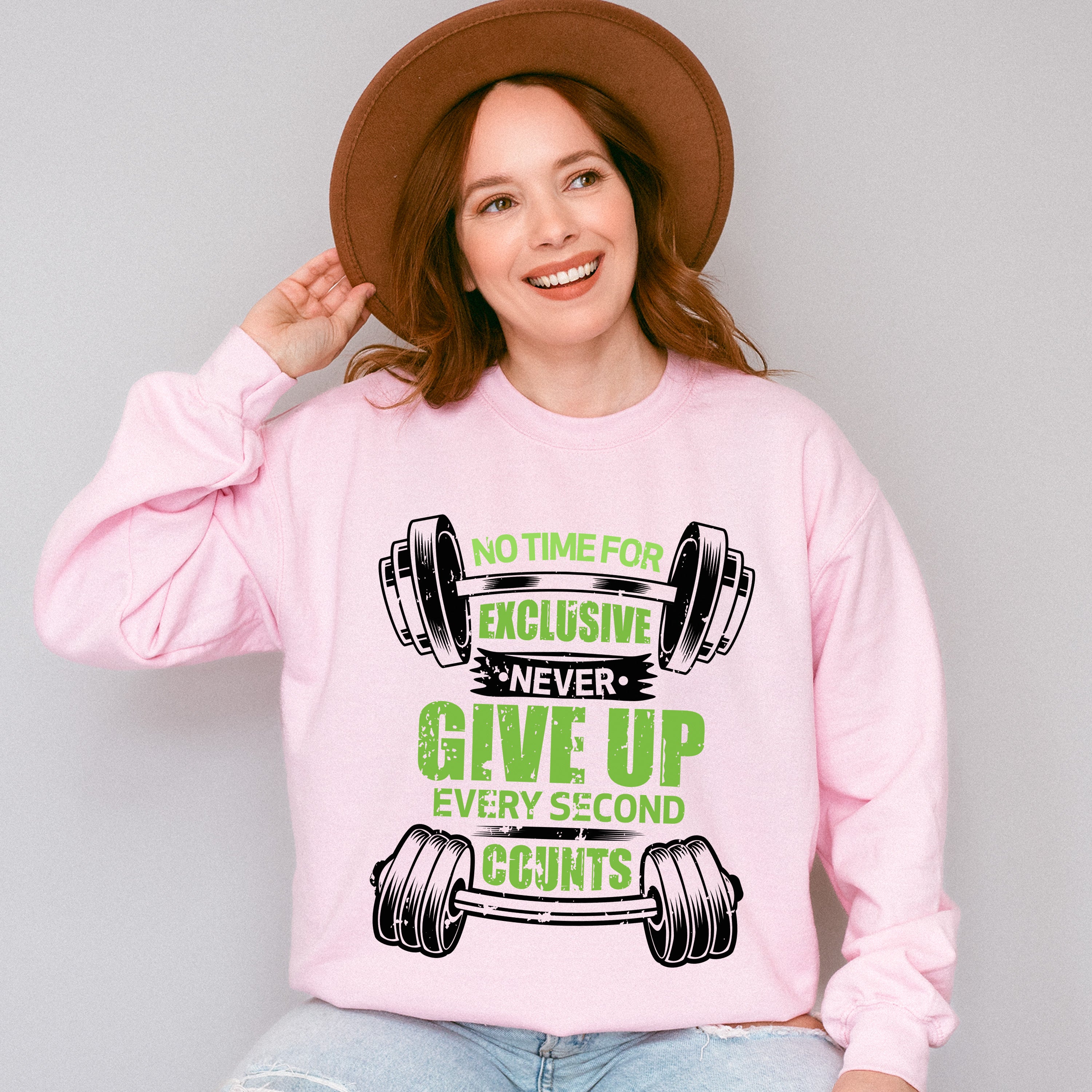 No Time For Exclusive Never Give Up - GYM Unisex Crewneck T-Shirt Sweatshirt Hoodie