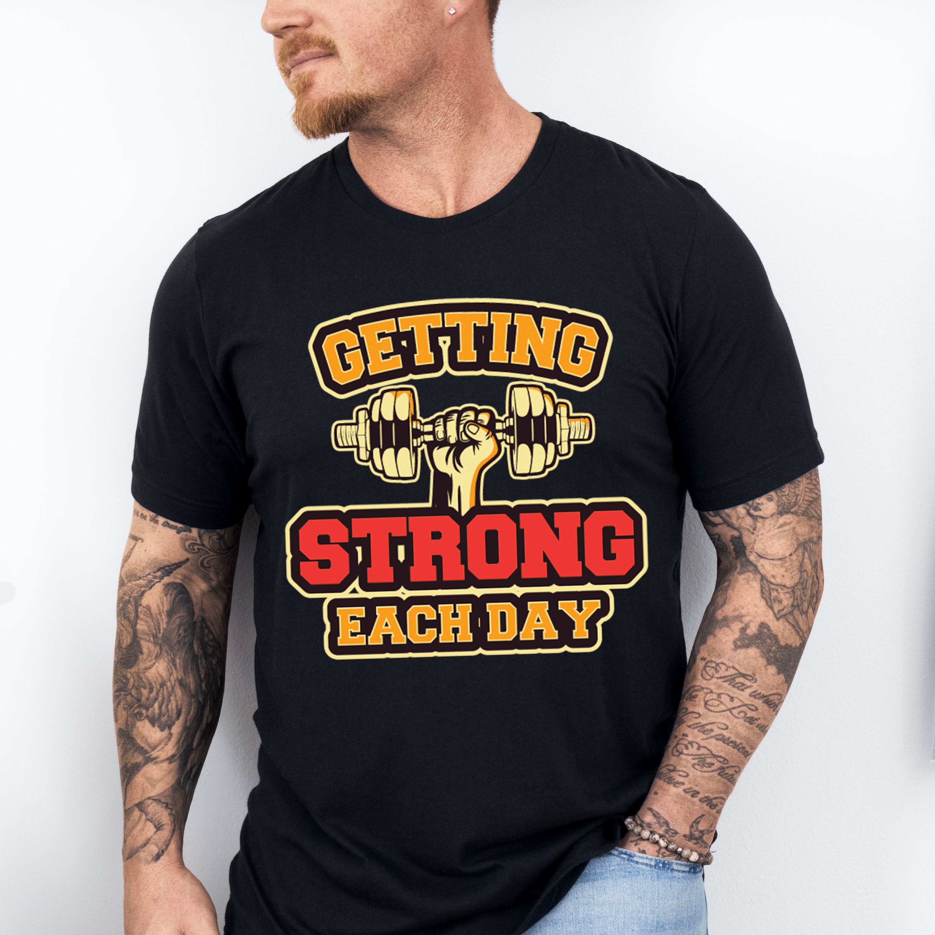 Getting Strong Each Day - GYM Unisex Crewneck T-Shirt Sweatshirt Hoodie