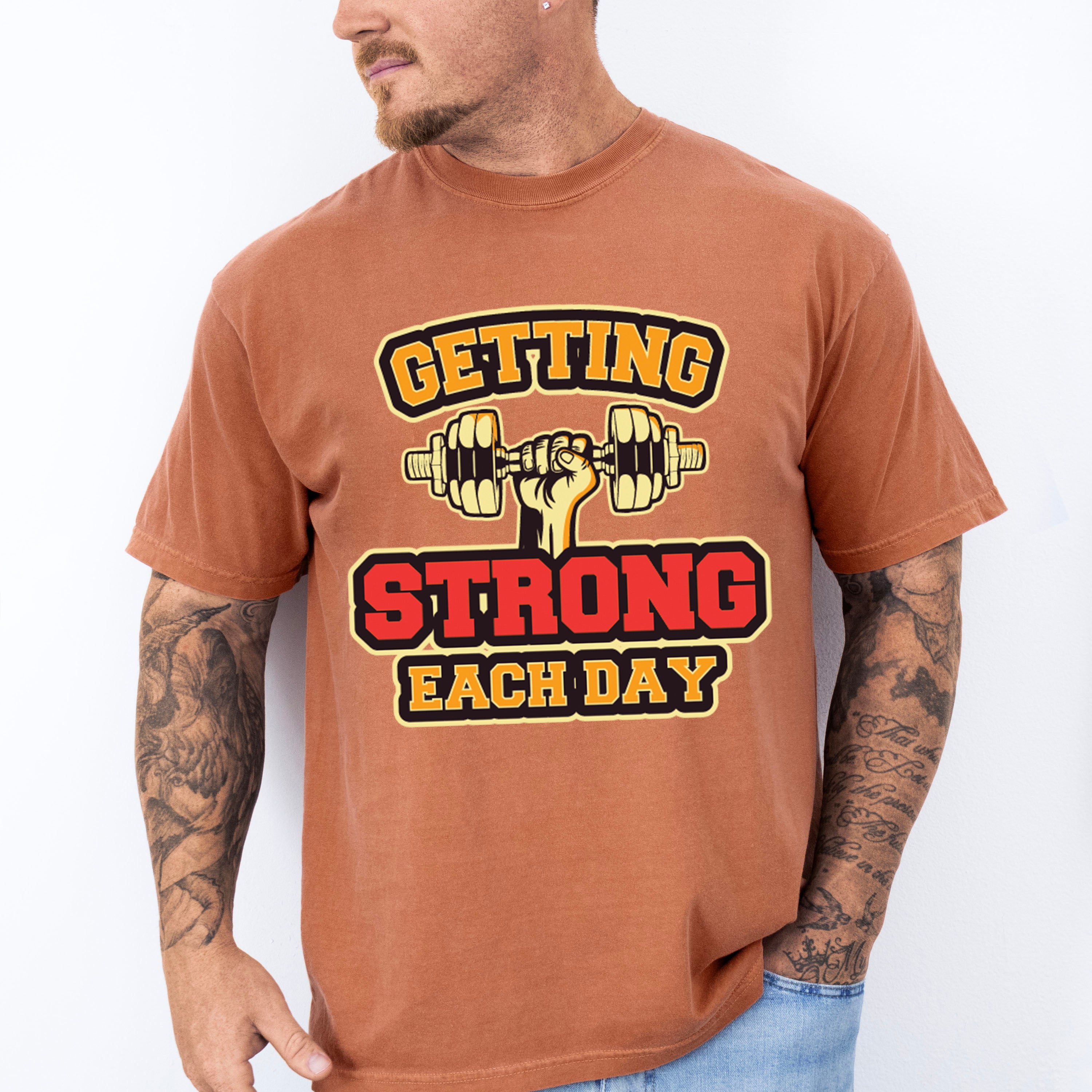 Getting Strong Each Day - GYM Unisex Crewneck T-Shirt Sweatshirt Hoodie