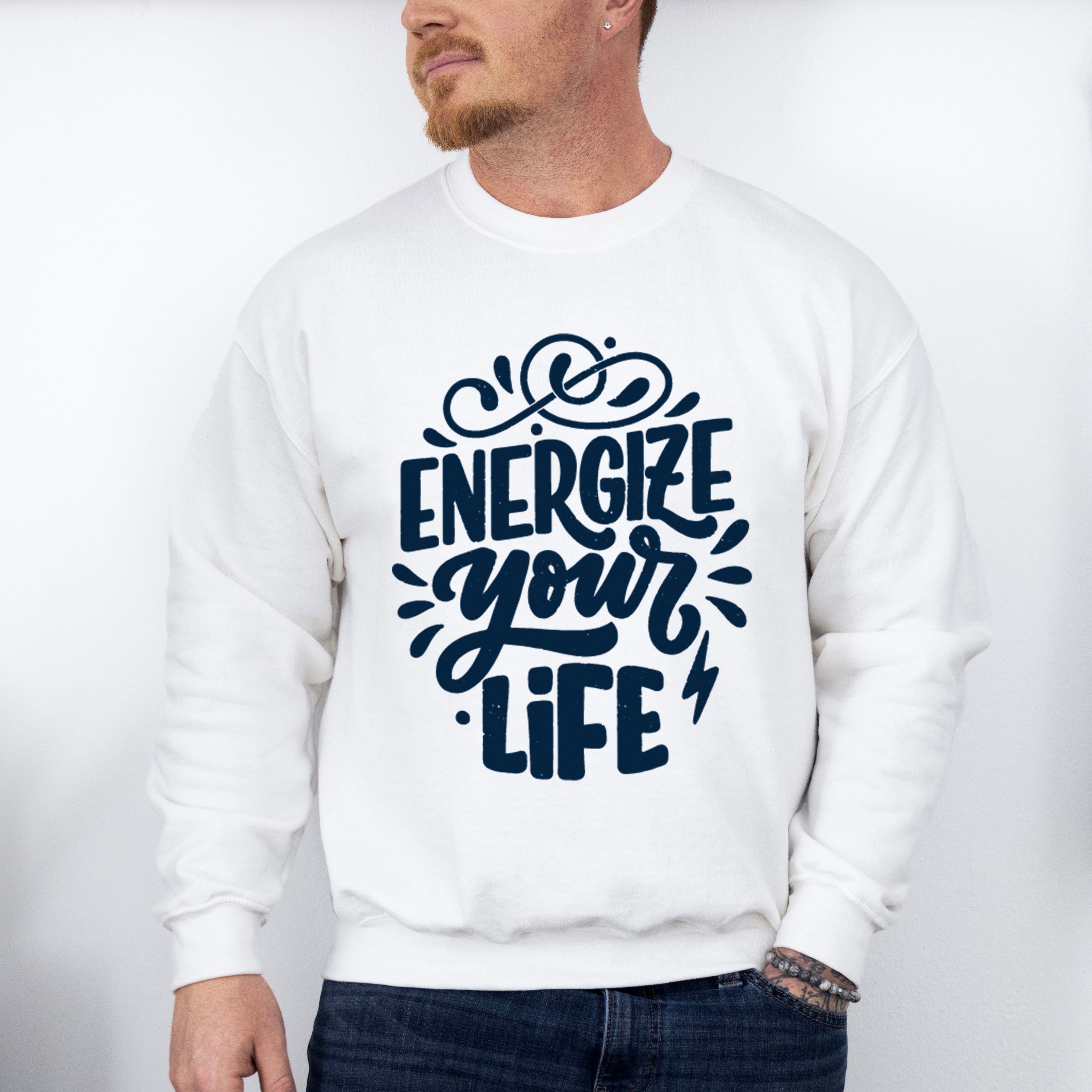 Energize Your Life - GYM Unisex Crewneck T-Shirt Sweatshirt Hoodie