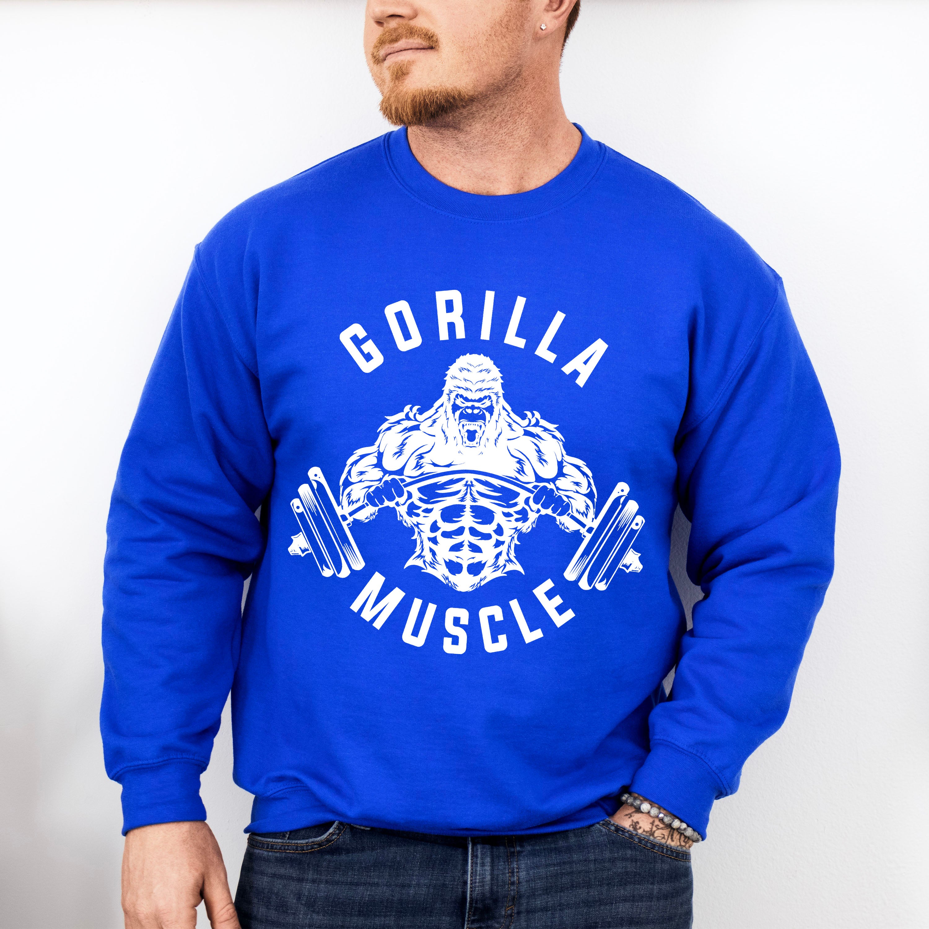 Gorilla Muscle - GYM Unisex Crewneck T-Shirt Sweatshirt Hoodie