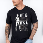 Fit Is Not A Destination - GYM Unisex Crewneck T-Shirt Sweatshirt Hoodie