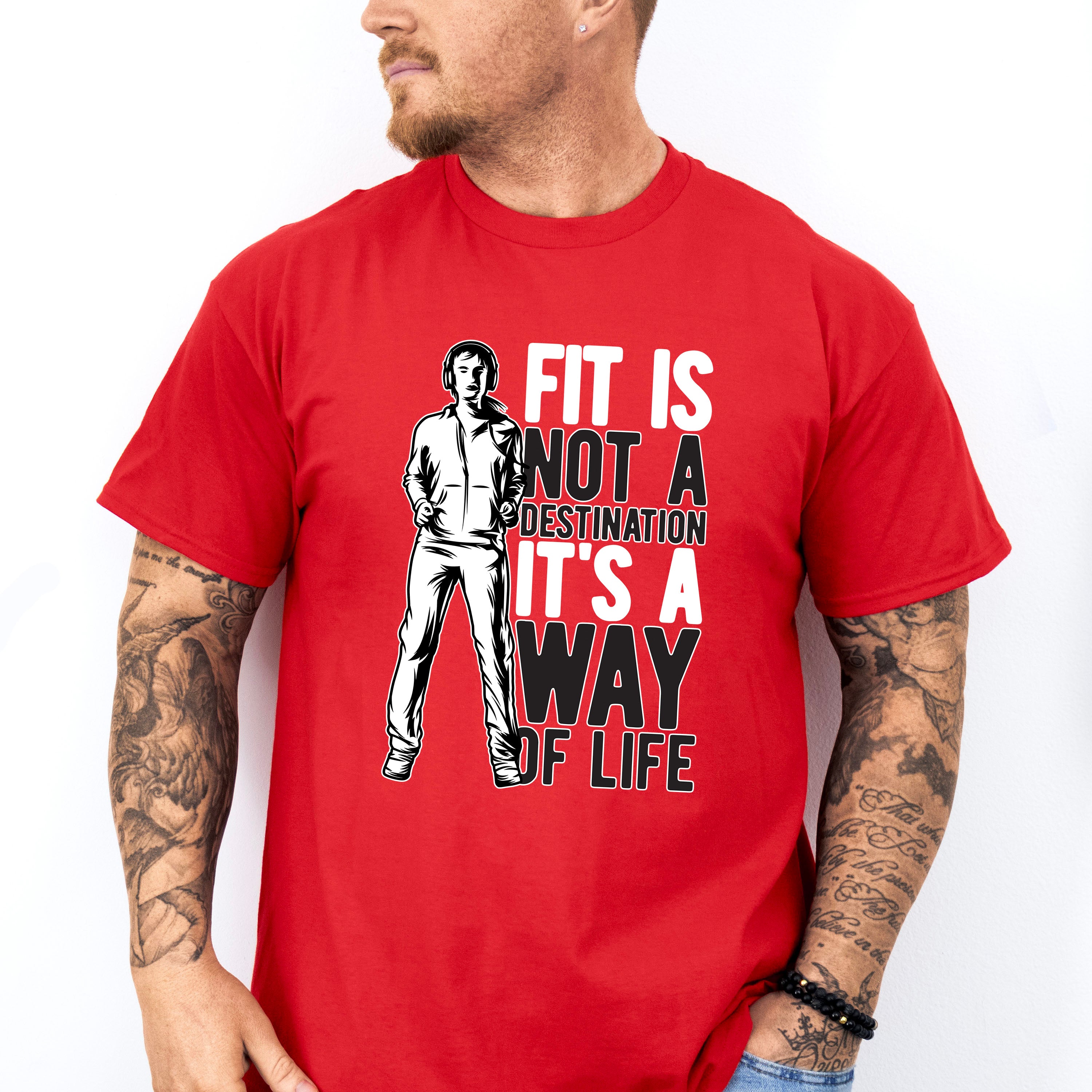 Fit Is Not A Destination - GYM Unisex Crewneck T-Shirt Sweatshirt Hoodie