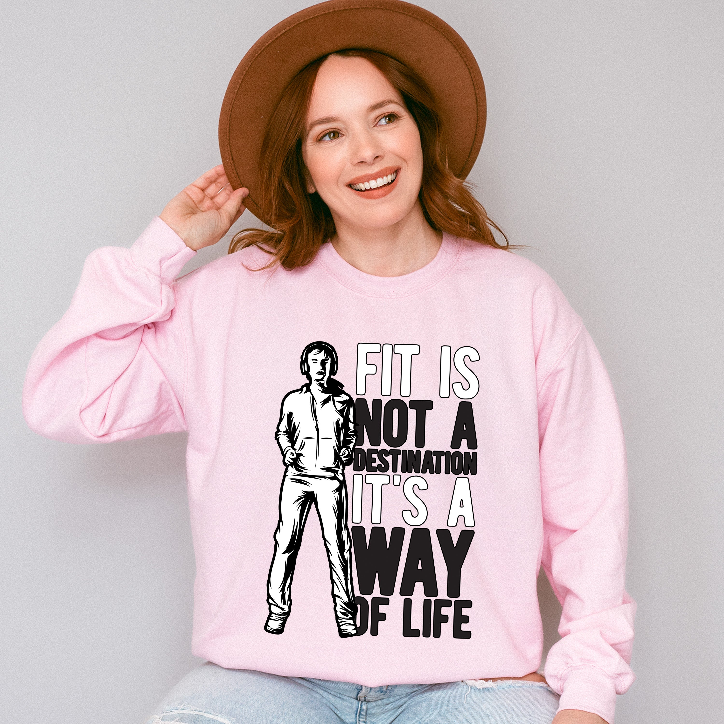 Fit Is Not A Destination - GYM Unisex Crewneck T-Shirt Sweatshirt Hoodie