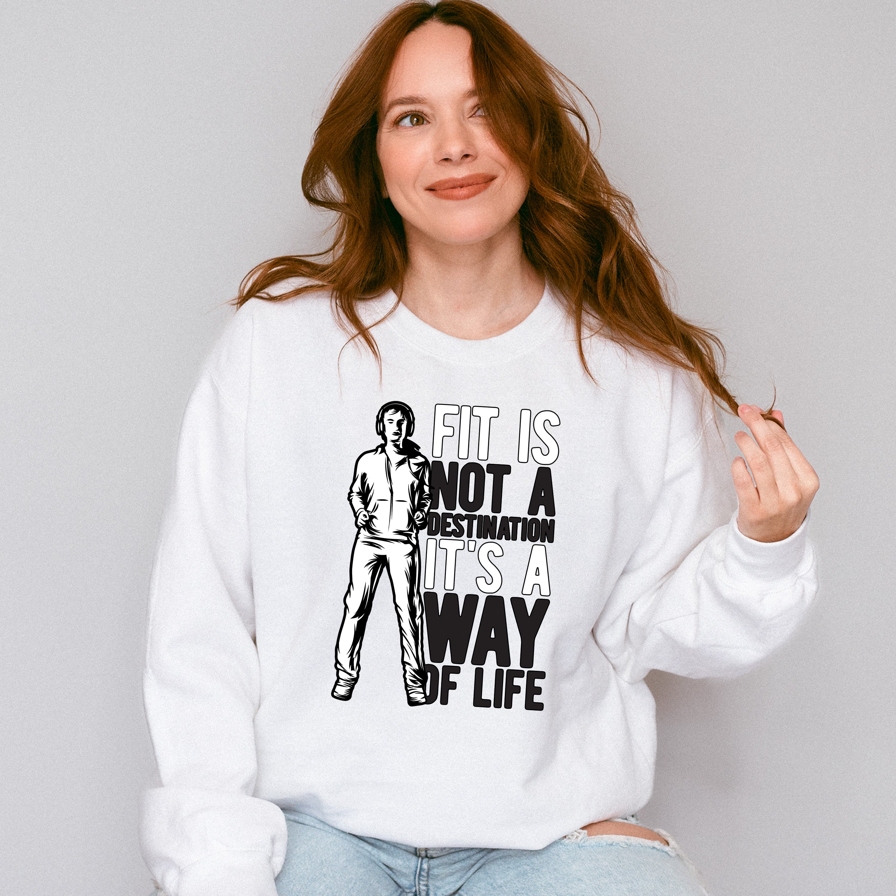 Fit Is Not A Destination - GYM Unisex Crewneck T-Shirt Sweatshirt Hoodie