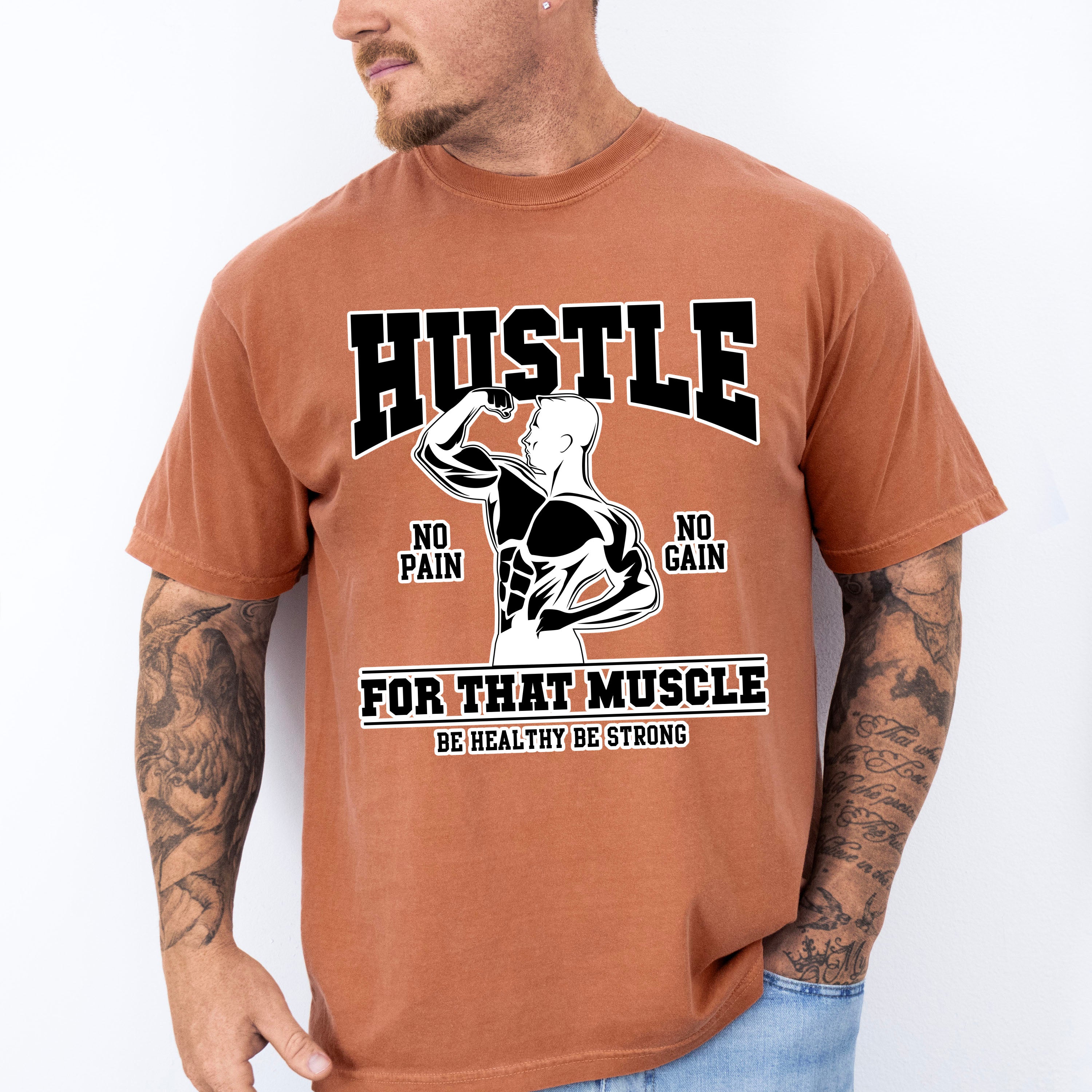 Hustle For That Muscle - GYM Unisex Crewneck T-Shirt Sweatshirt Hoodie