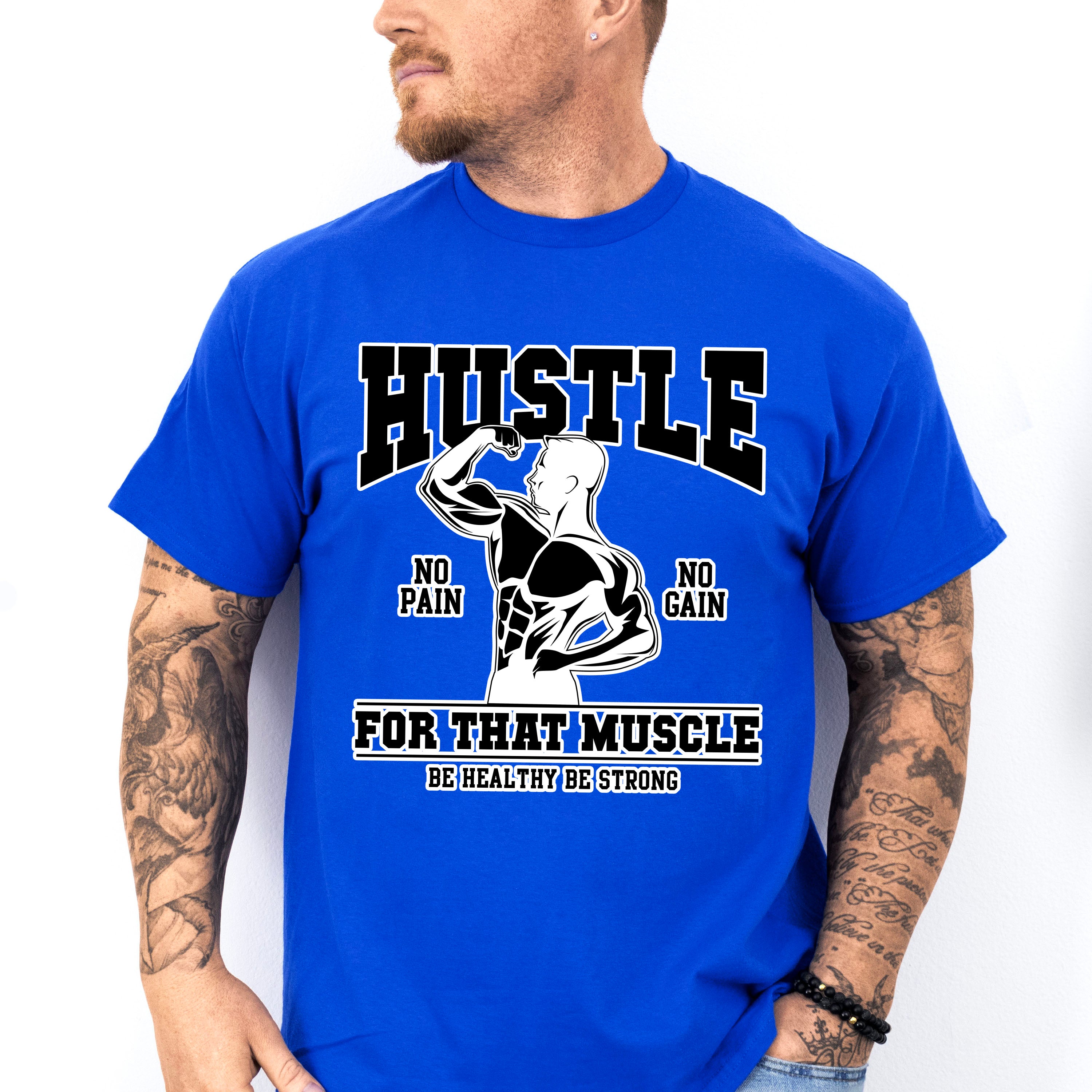 Hustle For That Muscle - GYM Unisex Crewneck T-Shirt Sweatshirt Hoodie