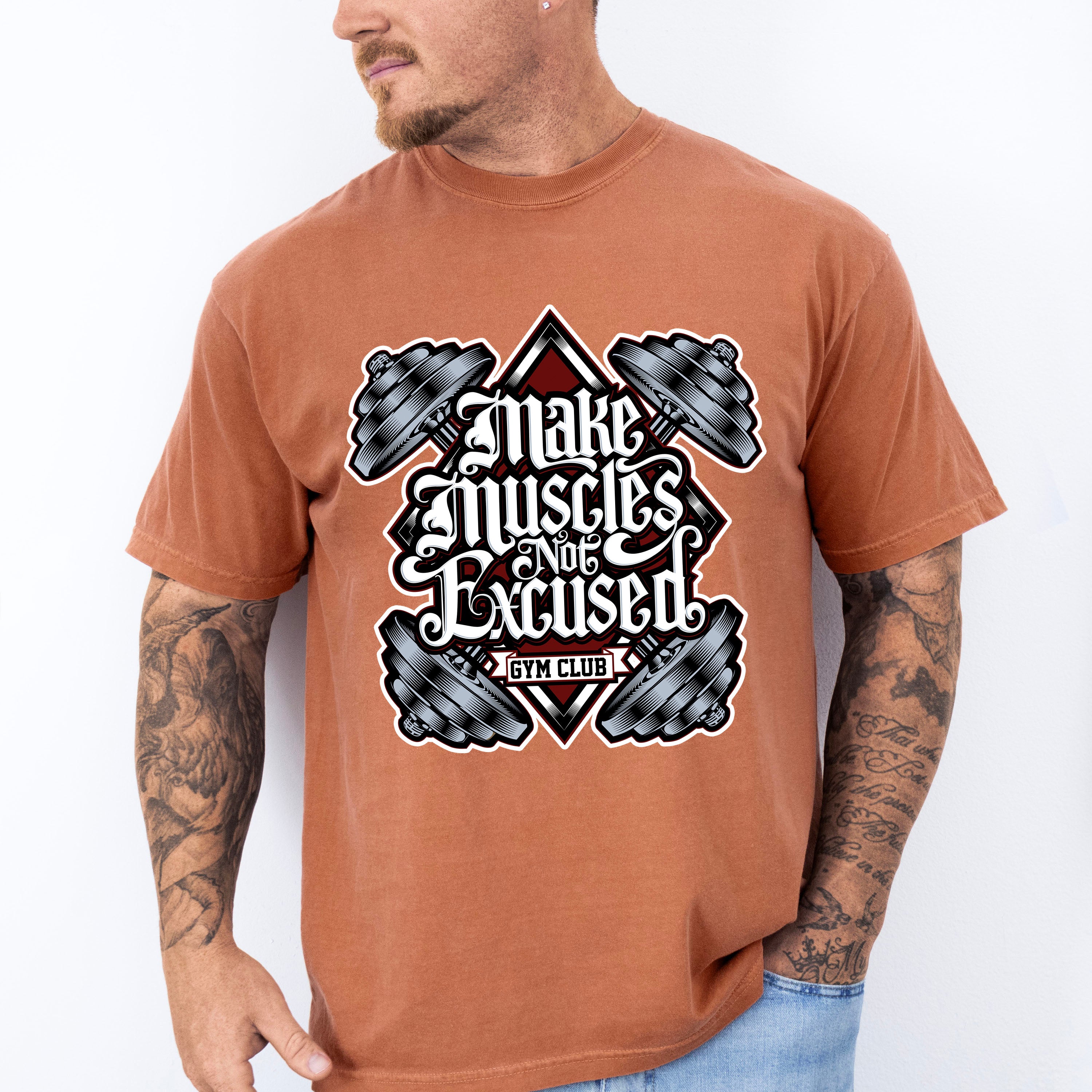 Make Muscles Not Excused - GYM Unisex Crewneck T-Shirt Sweatshirt Hoodie