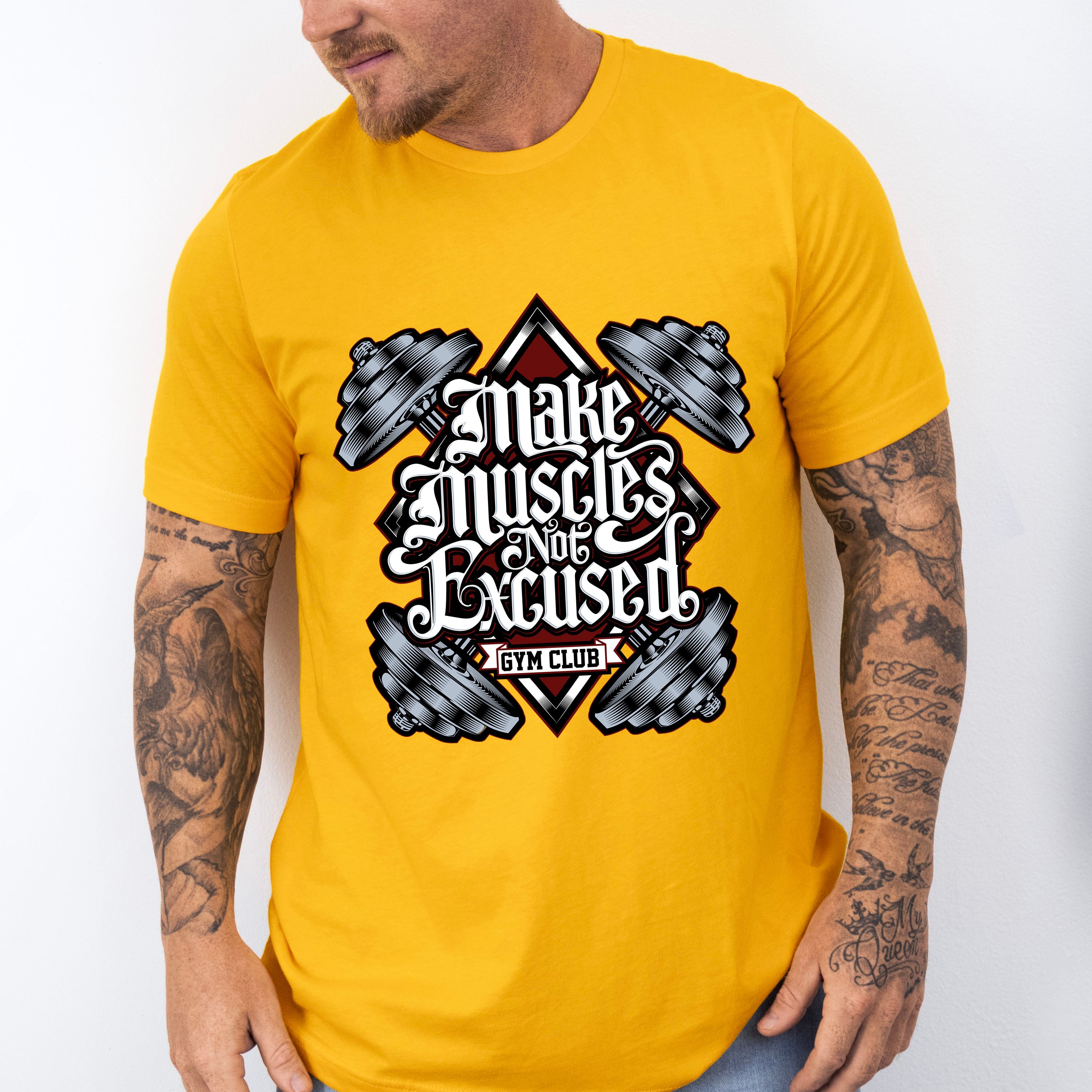 Make Muscles Not Excused - GYM Unisex Crewneck T-Shirt Sweatshirt Hoodie