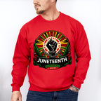 African Colors Rising Fist - Juneteenth Unisex Crewneck T-Shirt Sweatshirt Hoodie