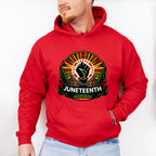 African Colors Rising Fist - Juneteenth Unisex Crewneck T-Shirt Sweatshirt Hoodie