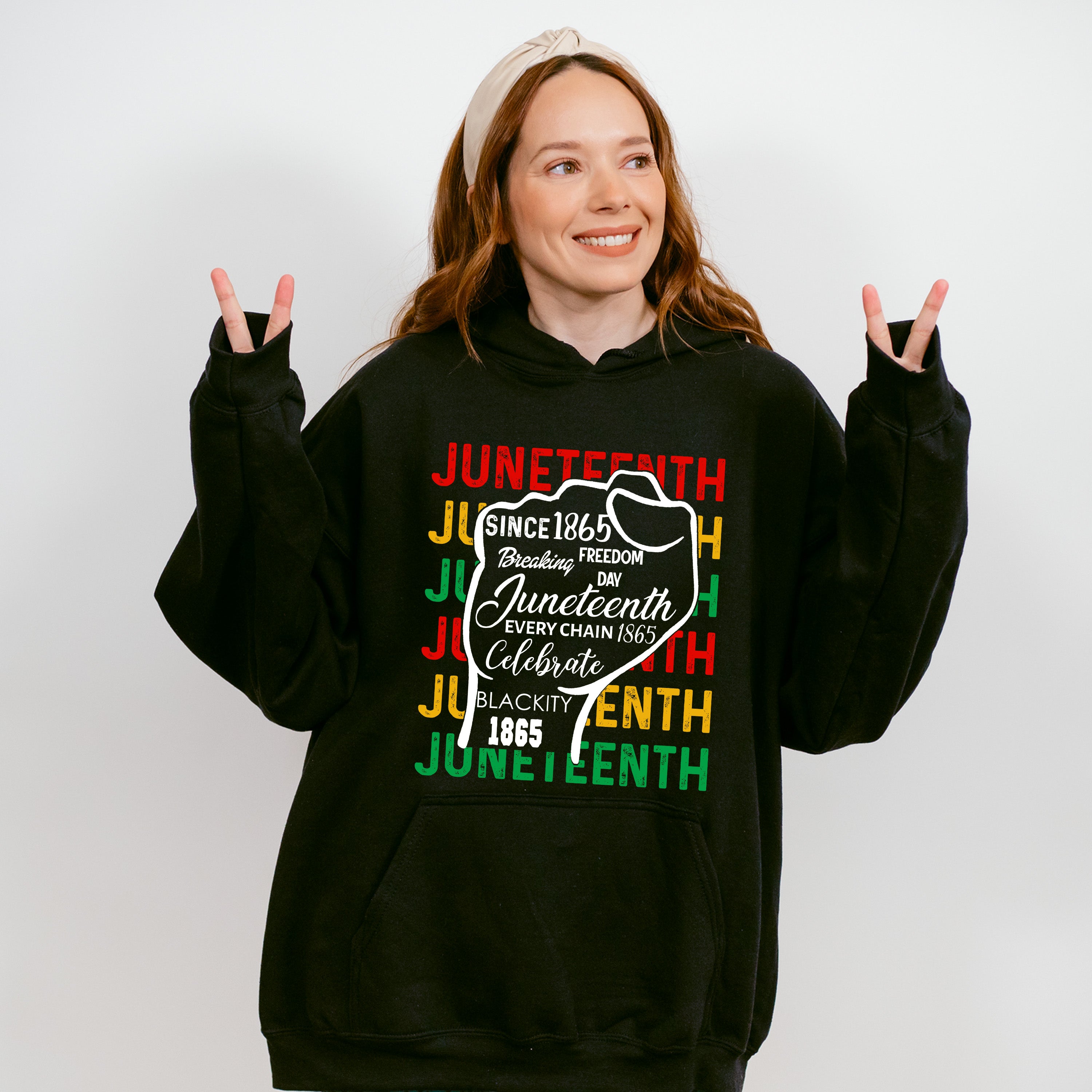 Rising Fist Celebrate Blackity - Juneteenth Unisex Crewneck T-Shirt Sweatshirt Hoodie