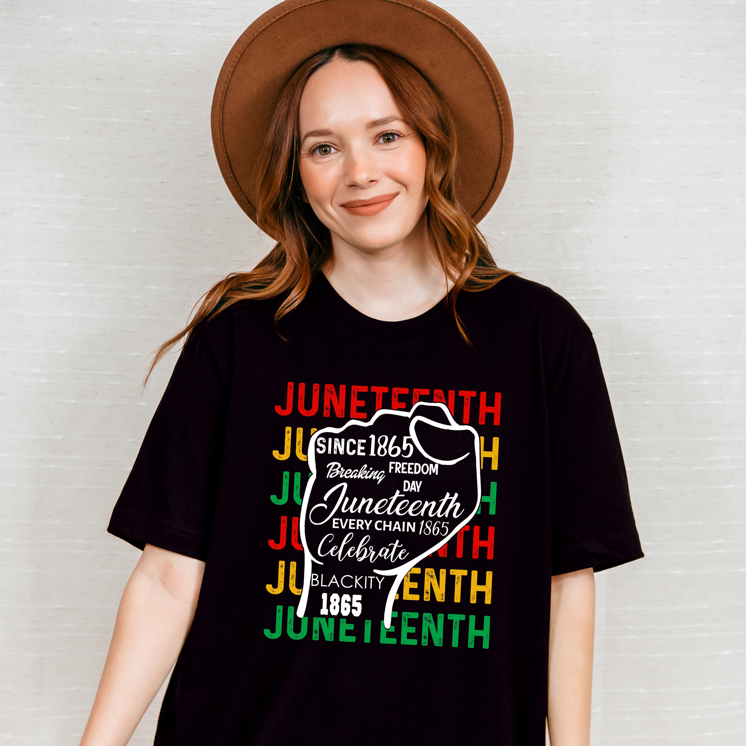 Rising Fist Celebrate Blackity - Juneteenth Unisex Crewneck T-Shirt Sweatshirt Hoodie