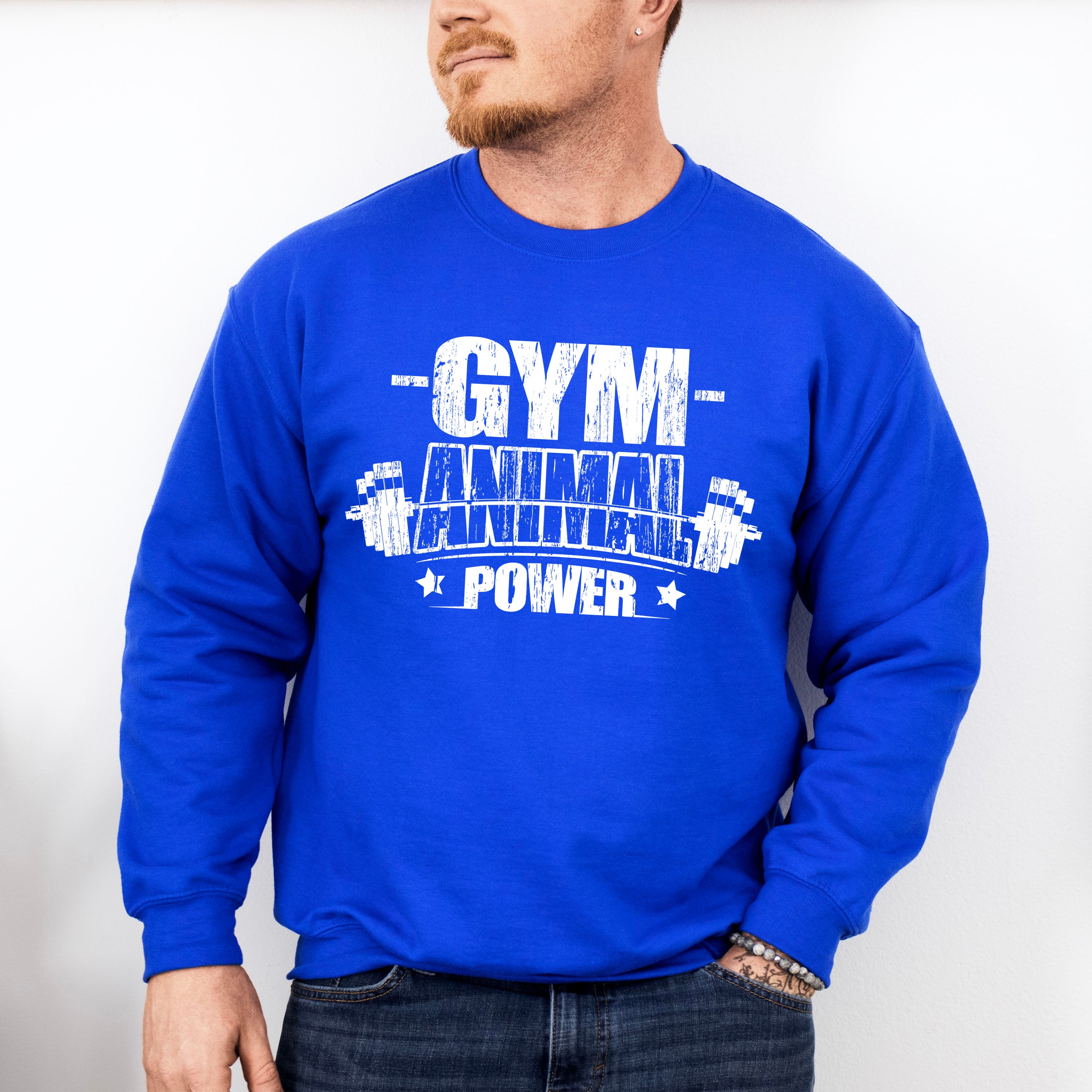Gym Animal Power - GYM Unisex Crewneck T-Shirt Sweatshirt Hoodie