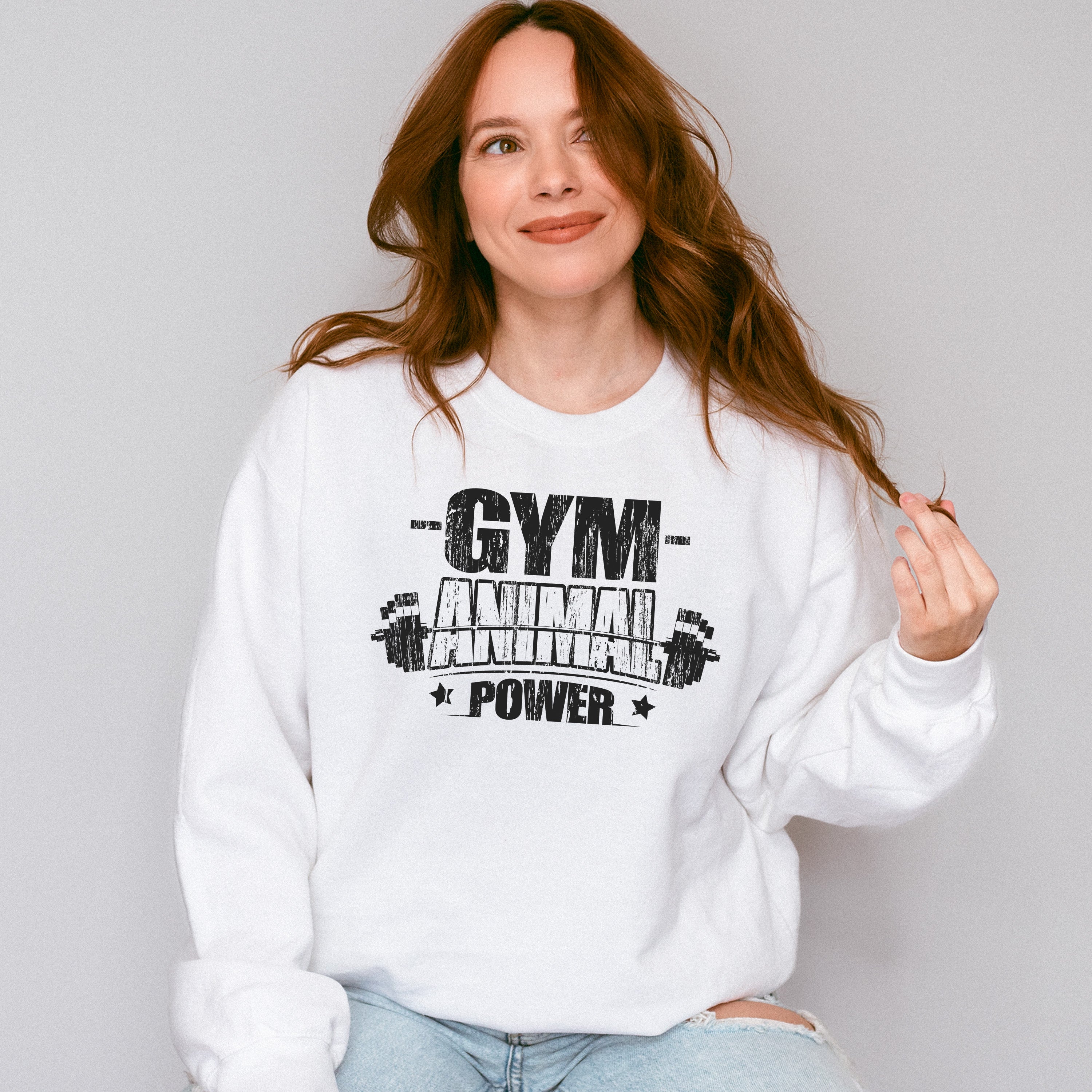 Gym Animal Power - GYM Unisex Crewneck T-Shirt Sweatshirt Hoodie