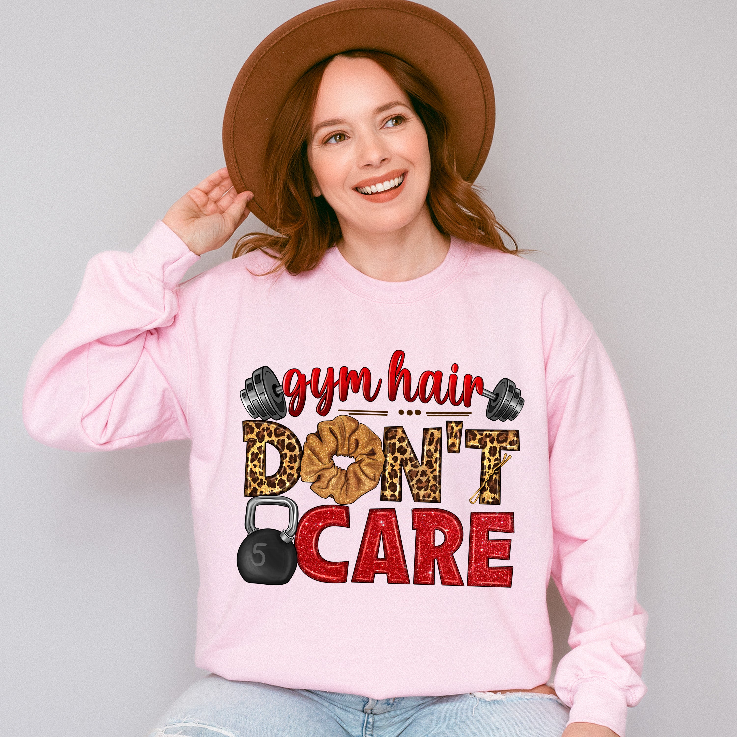 Gym Hair Don't Care - GYM Unisex Crewneck T-Shirt Sweatshirt Hoodie