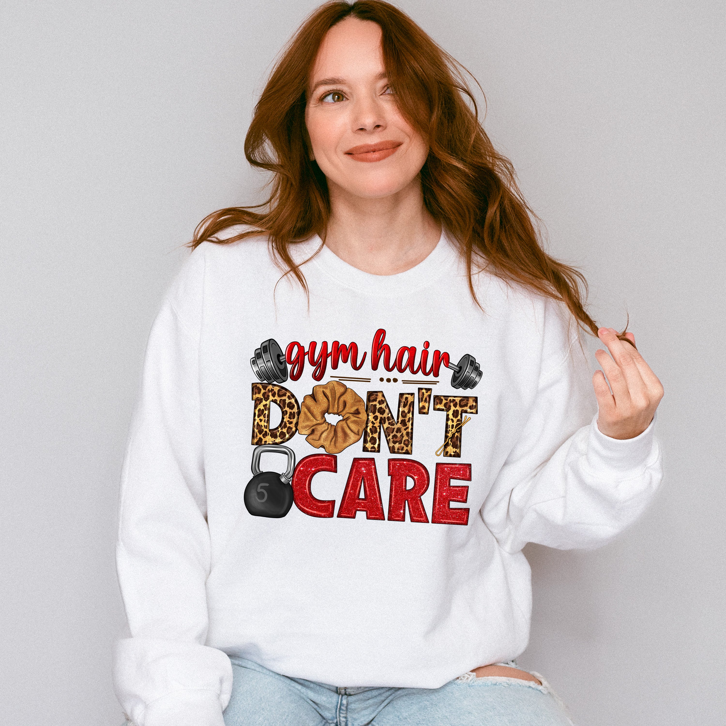 Gym Hair Don't Care - GYM Unisex Crewneck T-Shirt Sweatshirt Hoodie