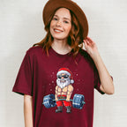 Santa Deadlifting Design - GYM Unisex Crewneck T-Shirt Sweatshirt Hoodie