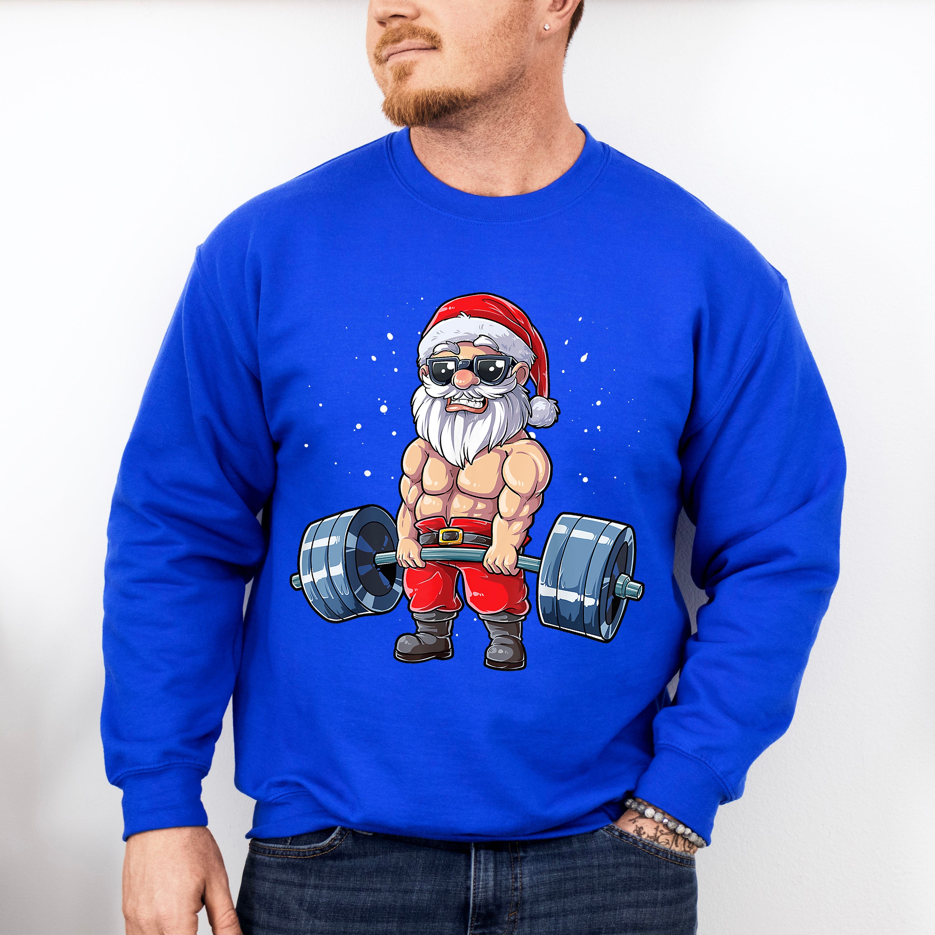 Santa Deadlifting Design - GYM Unisex Crewneck T-Shirt Sweatshirt Hoodie