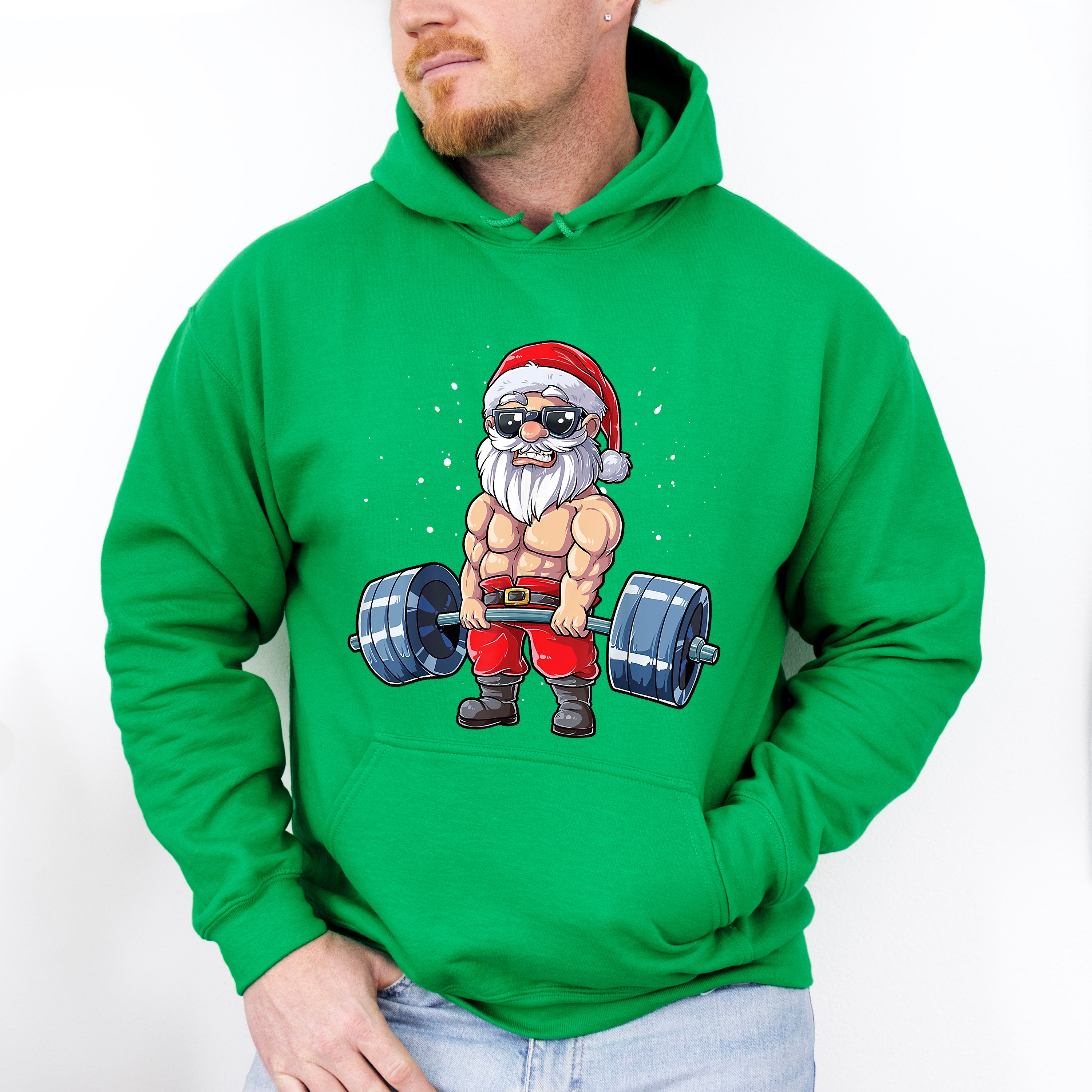 Santa Deadlifting Design - GYM Unisex Crewneck T-Shirt Sweatshirt Hoodie