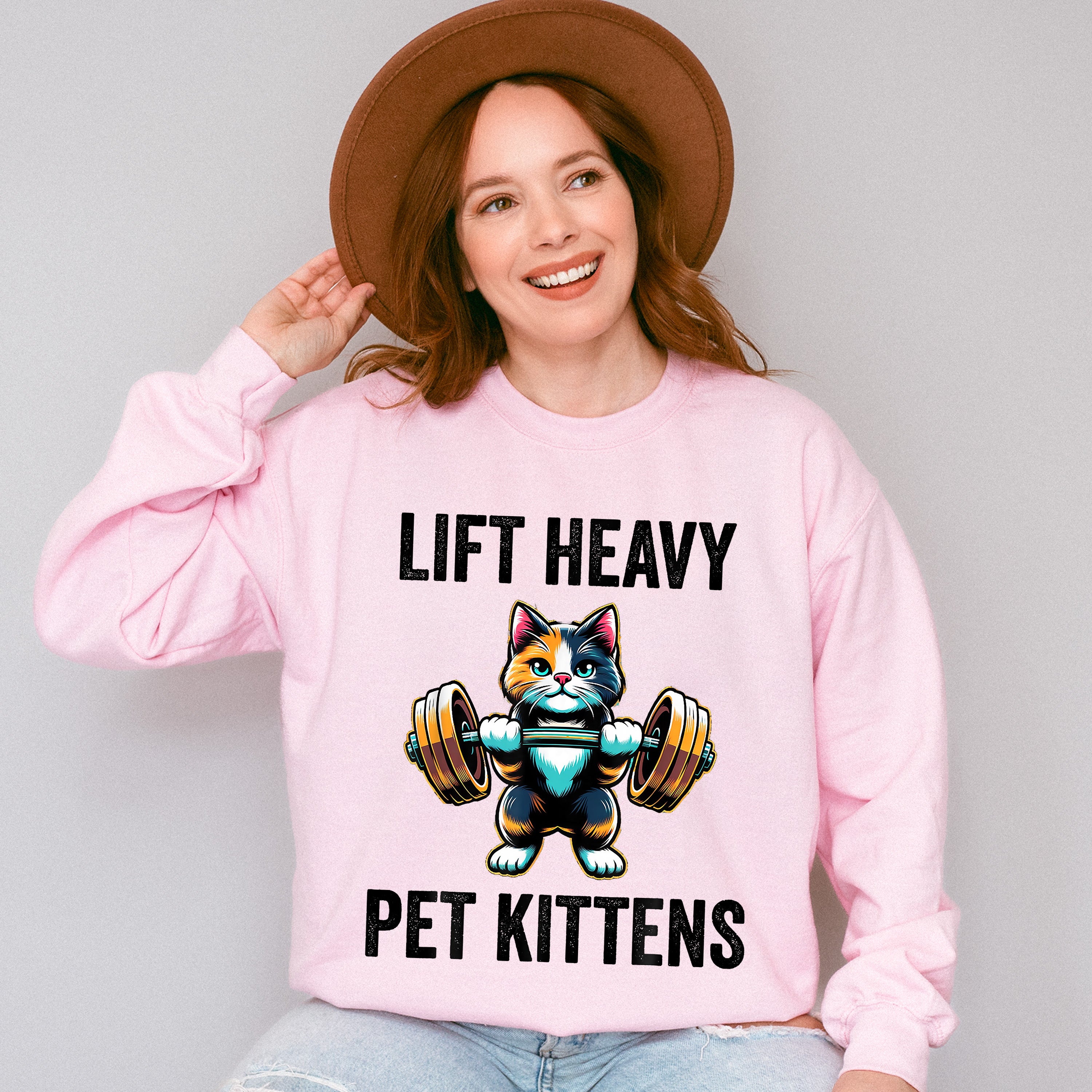 Lift Heavy Pet Kittens - GYM Unisex Crewneck T-Shirt Sweatshirt Hoodie