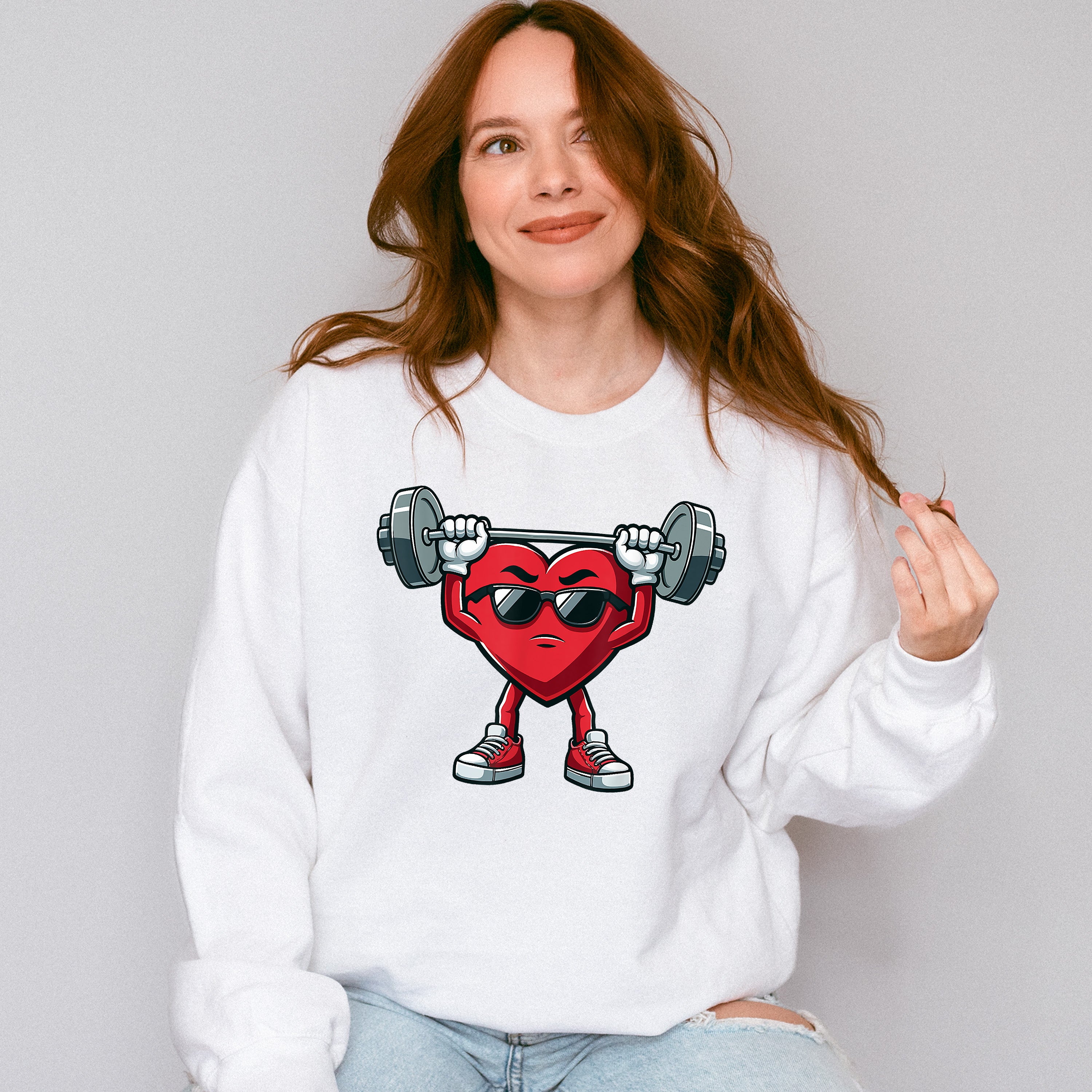 Heart Weight Lifting Design - GYM Unisex Crewneck T-Shirt Sweatshirt Hoodie