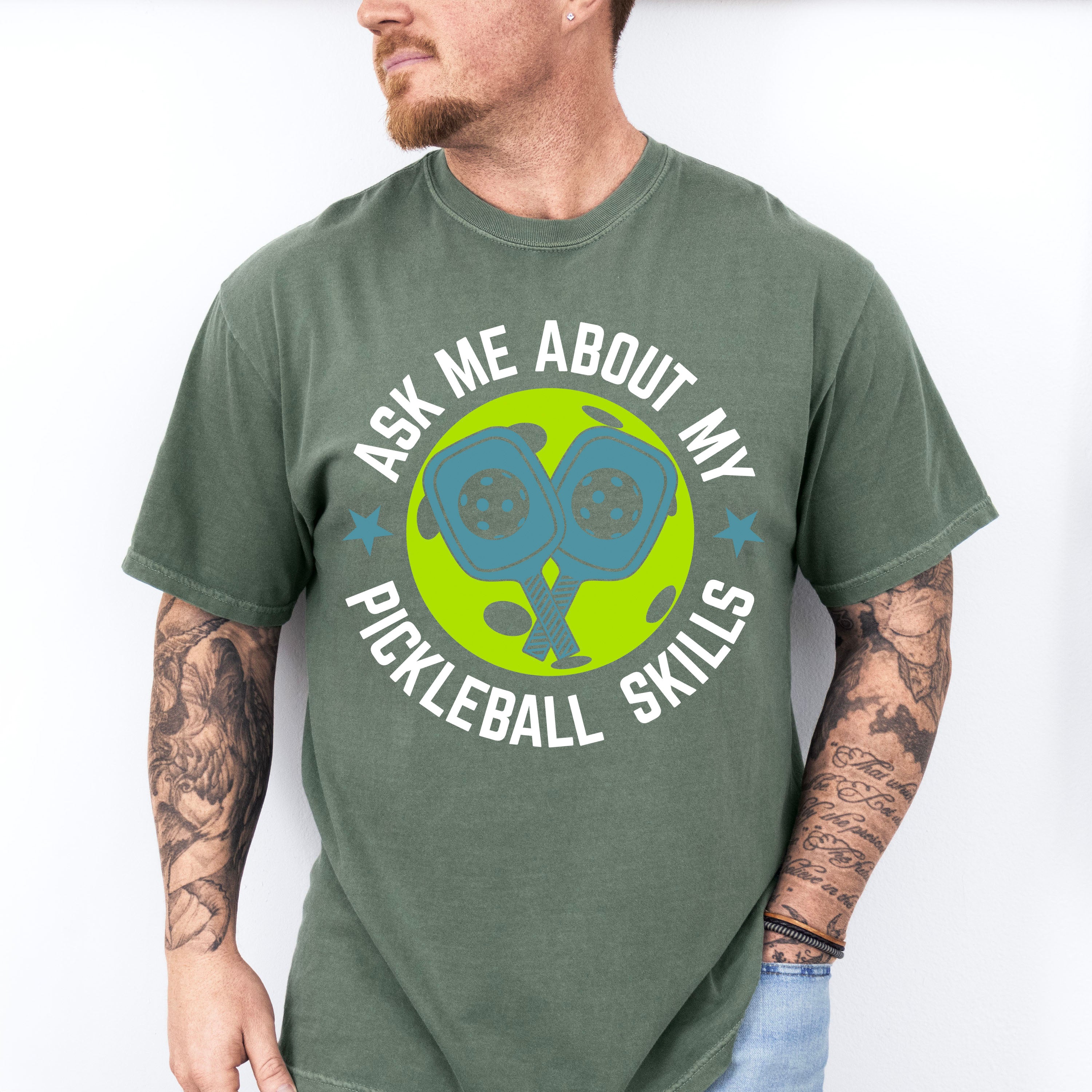 Ask Me About My Pickleball Skills - Pickleball Unisex Crewneck T-Shirt Sweatshirt Hoodie