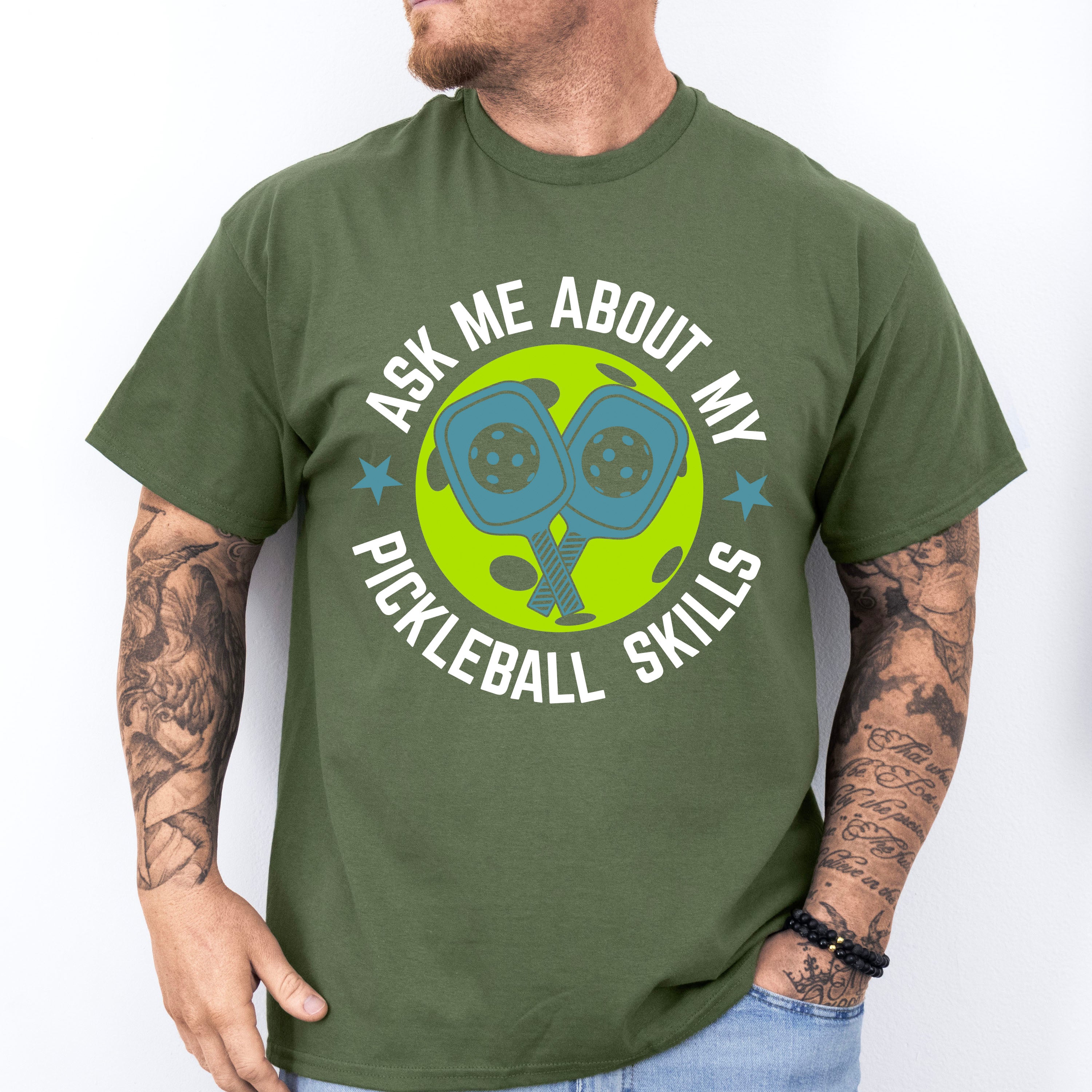 Ask Me About My Pickleball Skills - Pickleball Unisex Crewneck T-Shirt Sweatshirt Hoodie