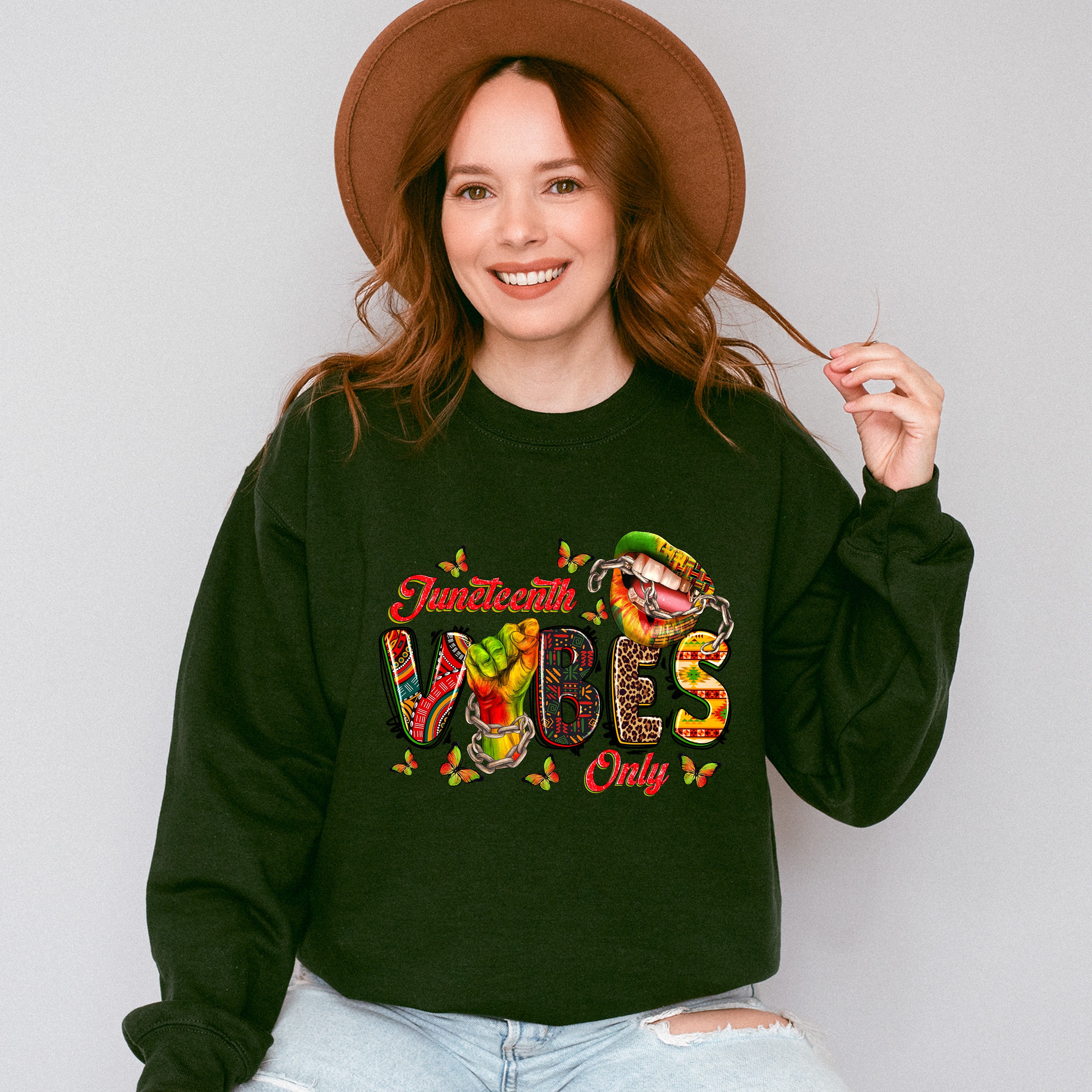 Juneteenth Vibes Only - Juneteenth Unisex Crewneck T-Shirt Sweatshirt Hoodie