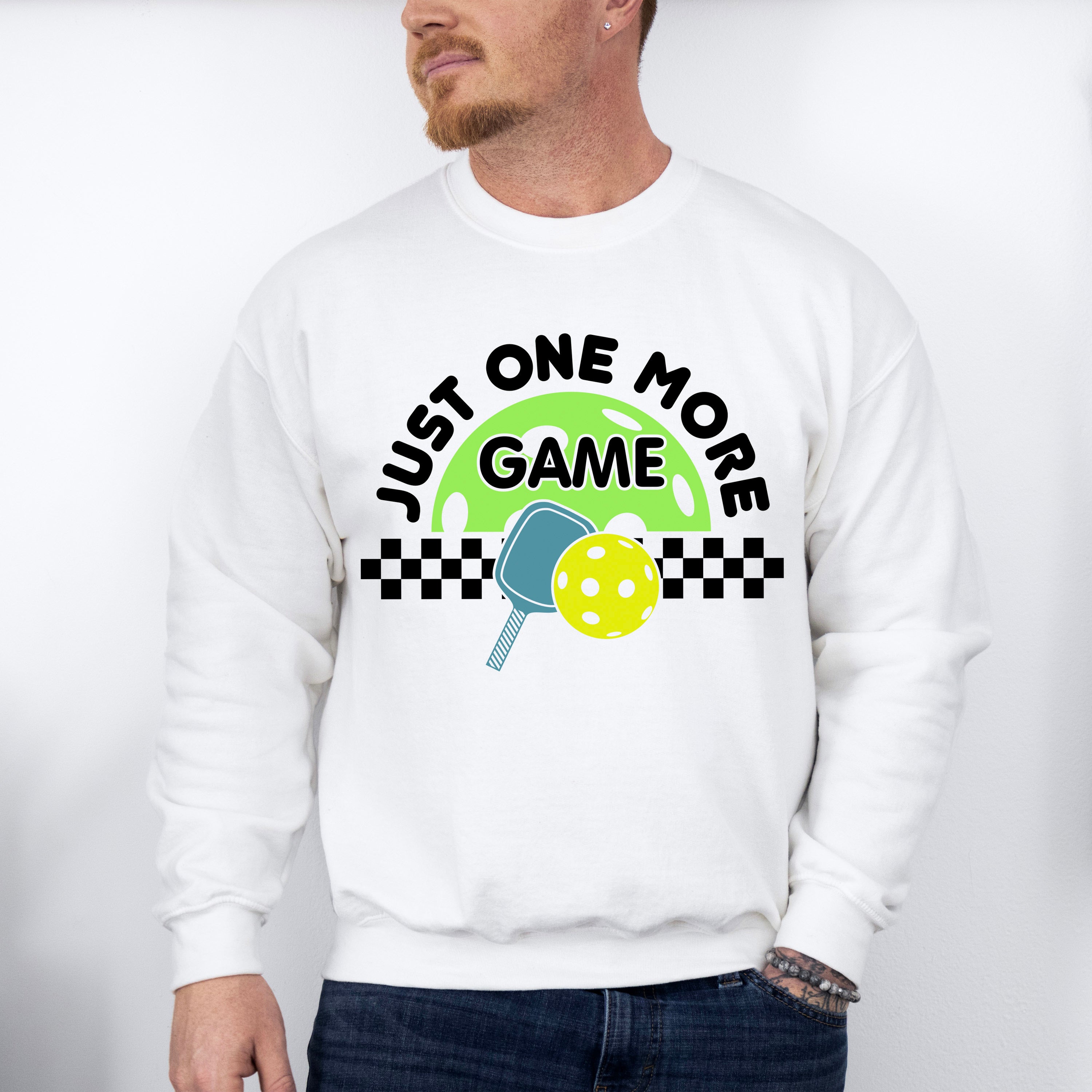 Just One More Game - Pickleball Unisex Crewneck T-Shirt Sweatshirt Hoodie
